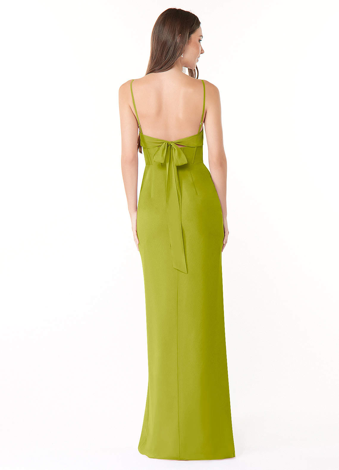 Mai Sheath Cowl-Neck Chiffon Bridesmaid Dress in Lemongrass