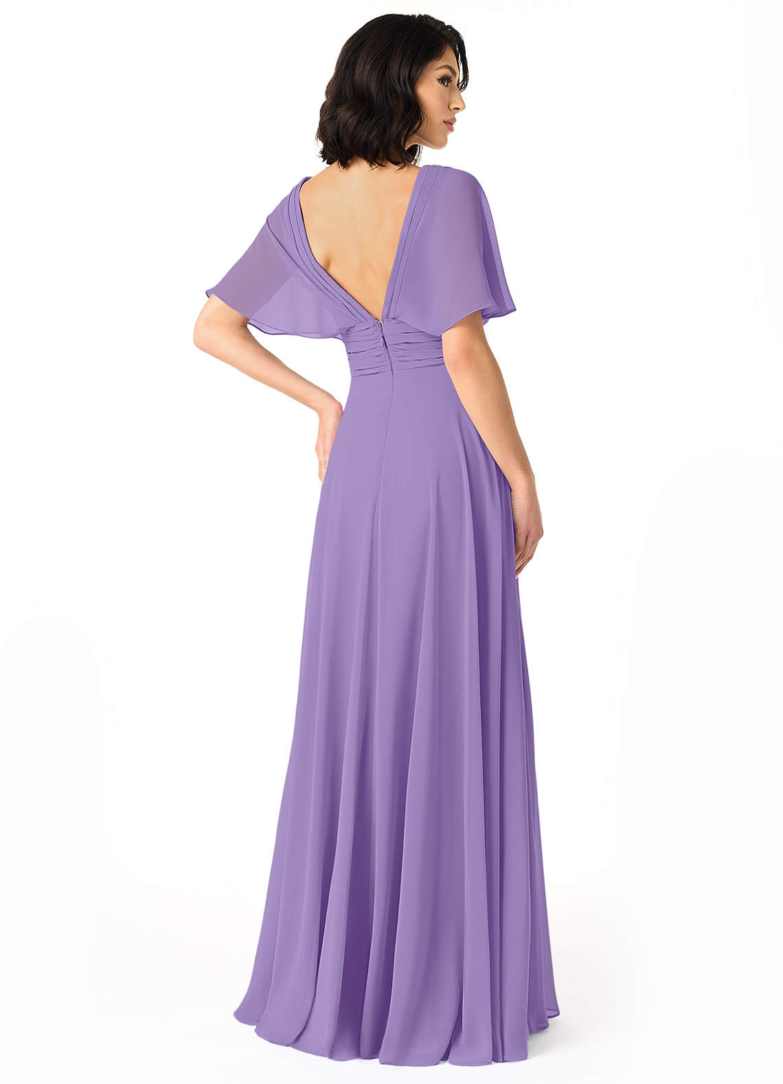 Pamela A-Line V-Neck Chiffon Bridesmaid Dress in Tahiti
