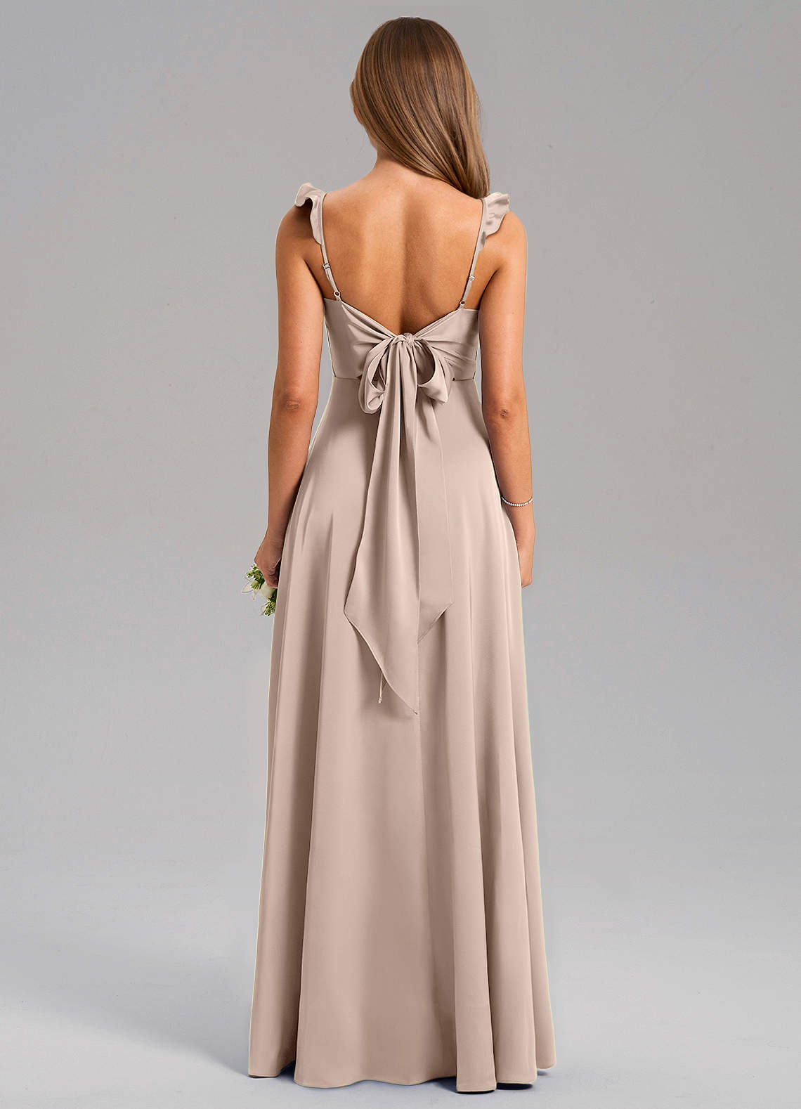 Everett A-Line V-Neck Chiffon Bridesmaid Dress in English Rose