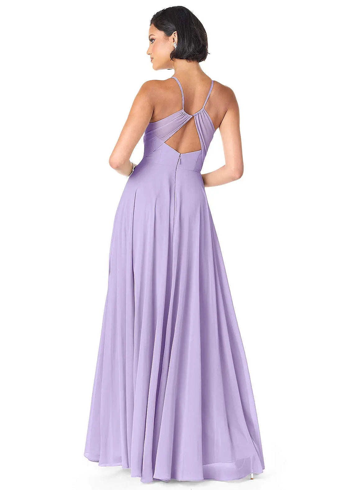 Avelina A-Line V-Neck Chiffon Bridesmaid Dress in Lilac
