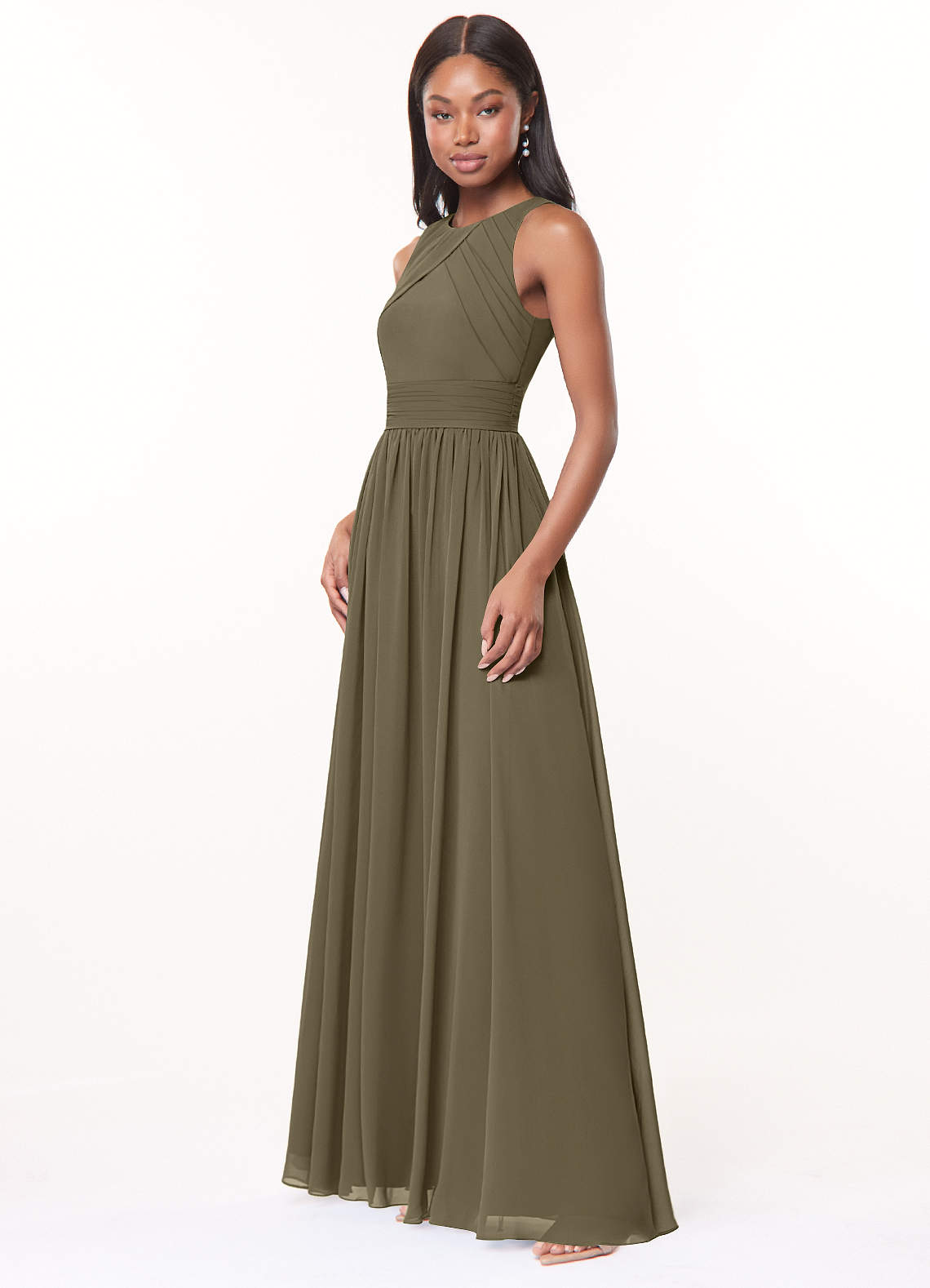Harper A-Line Scoop-Neck Chiffon Bridesmaid Dress in Willow Green