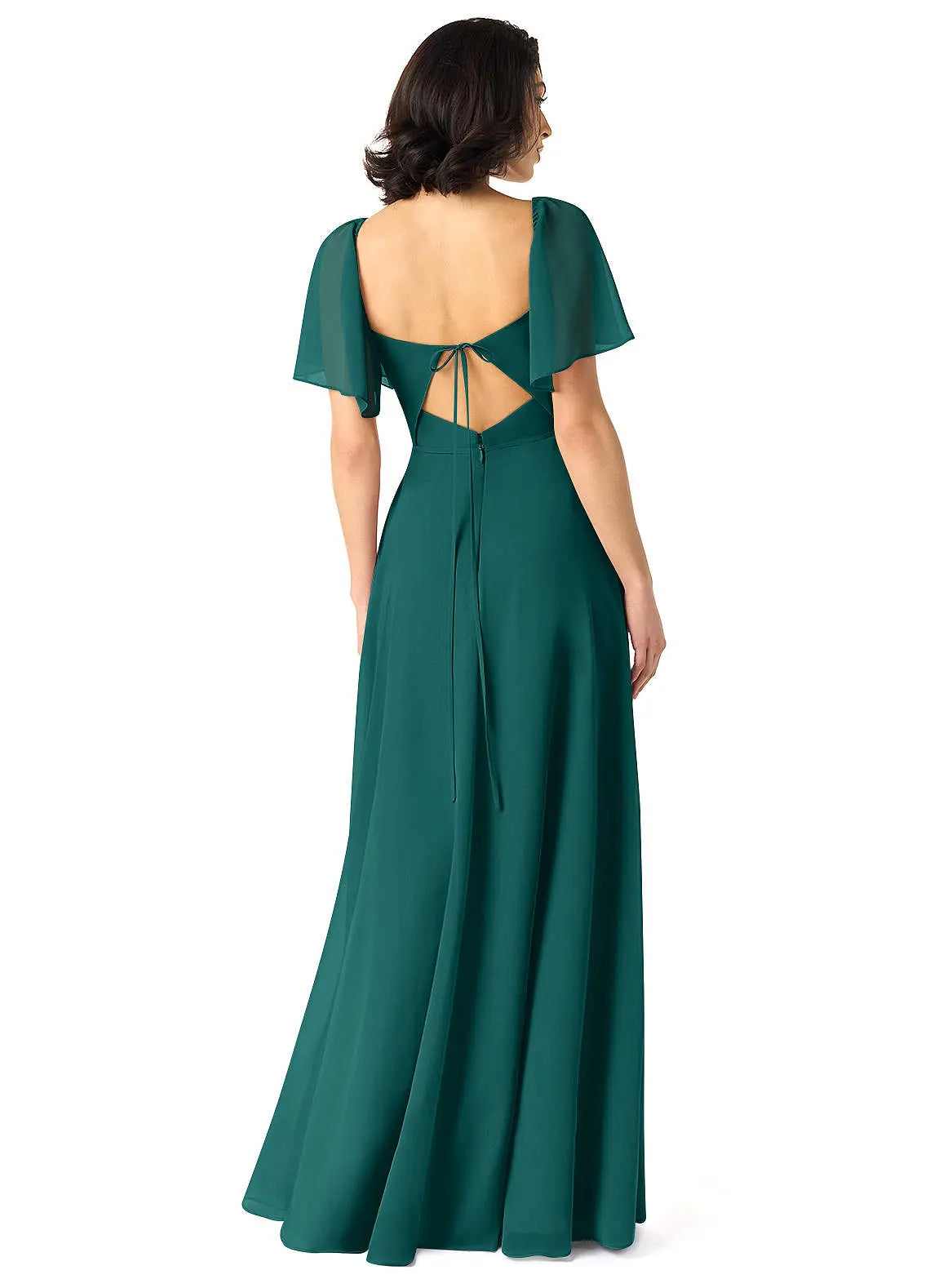 Chloe A-Line Sweetheart Chiffon Bridesmaid Dress in Peacock