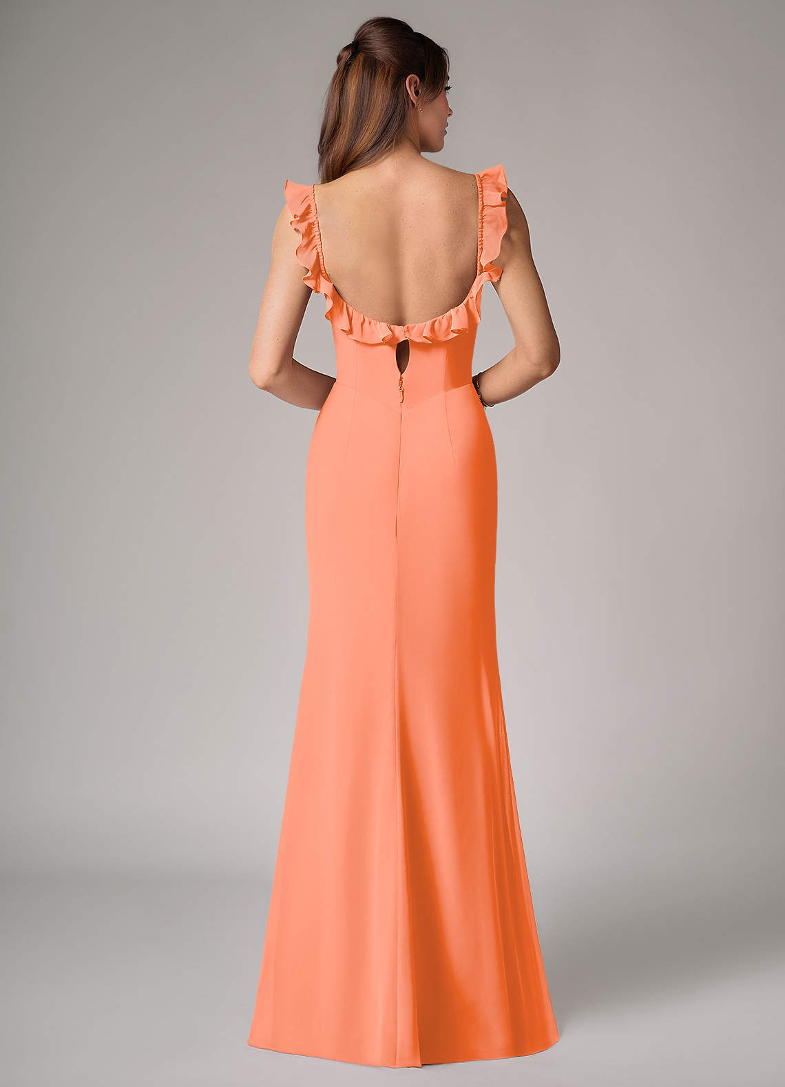 Callie Mermaid Scoop-Neck Chiffon Bridesmaid Dress in Sunset
