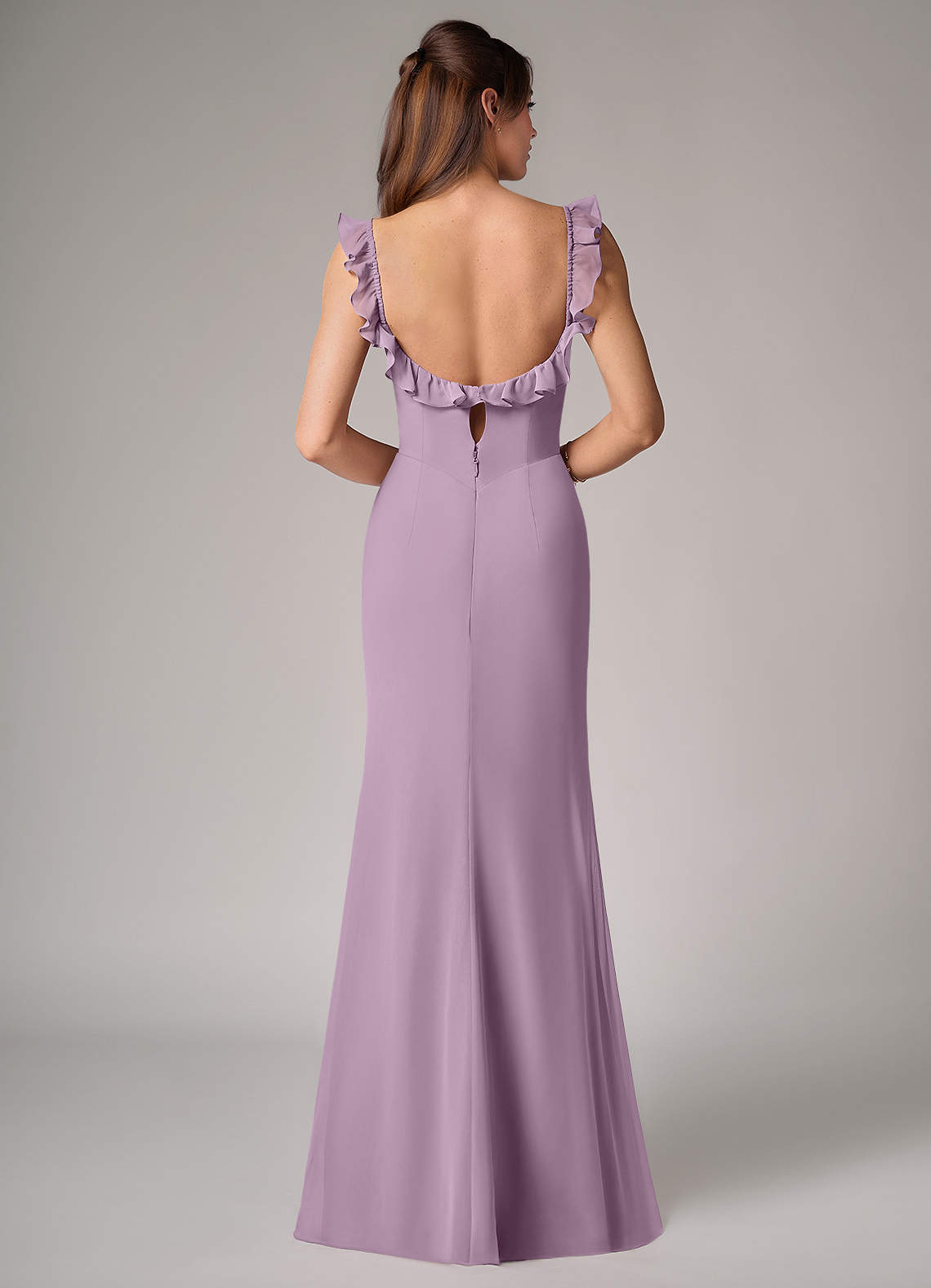 Callie Mermaid Scoop-Neck Chiffon Bridesmaid Dress in Wisteria