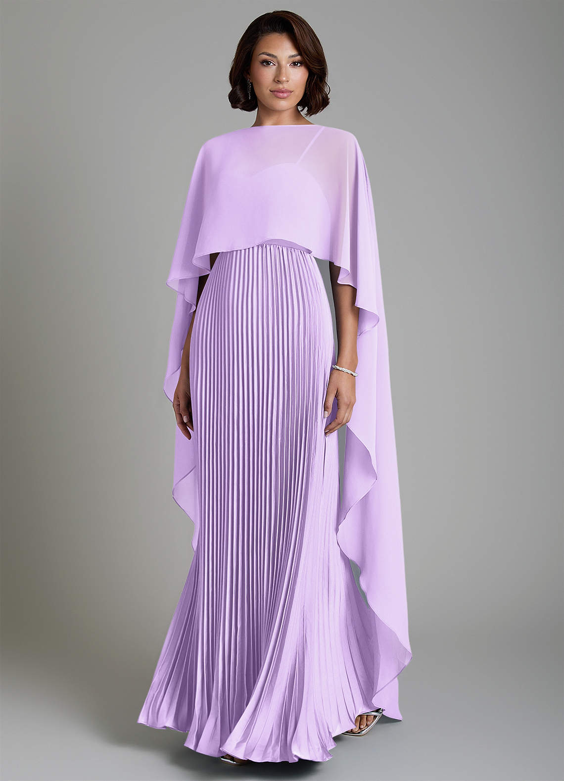 Micah A-Line Sweetheart Stretch Satin and Chiffon Bridesmaid Dress in Lilac