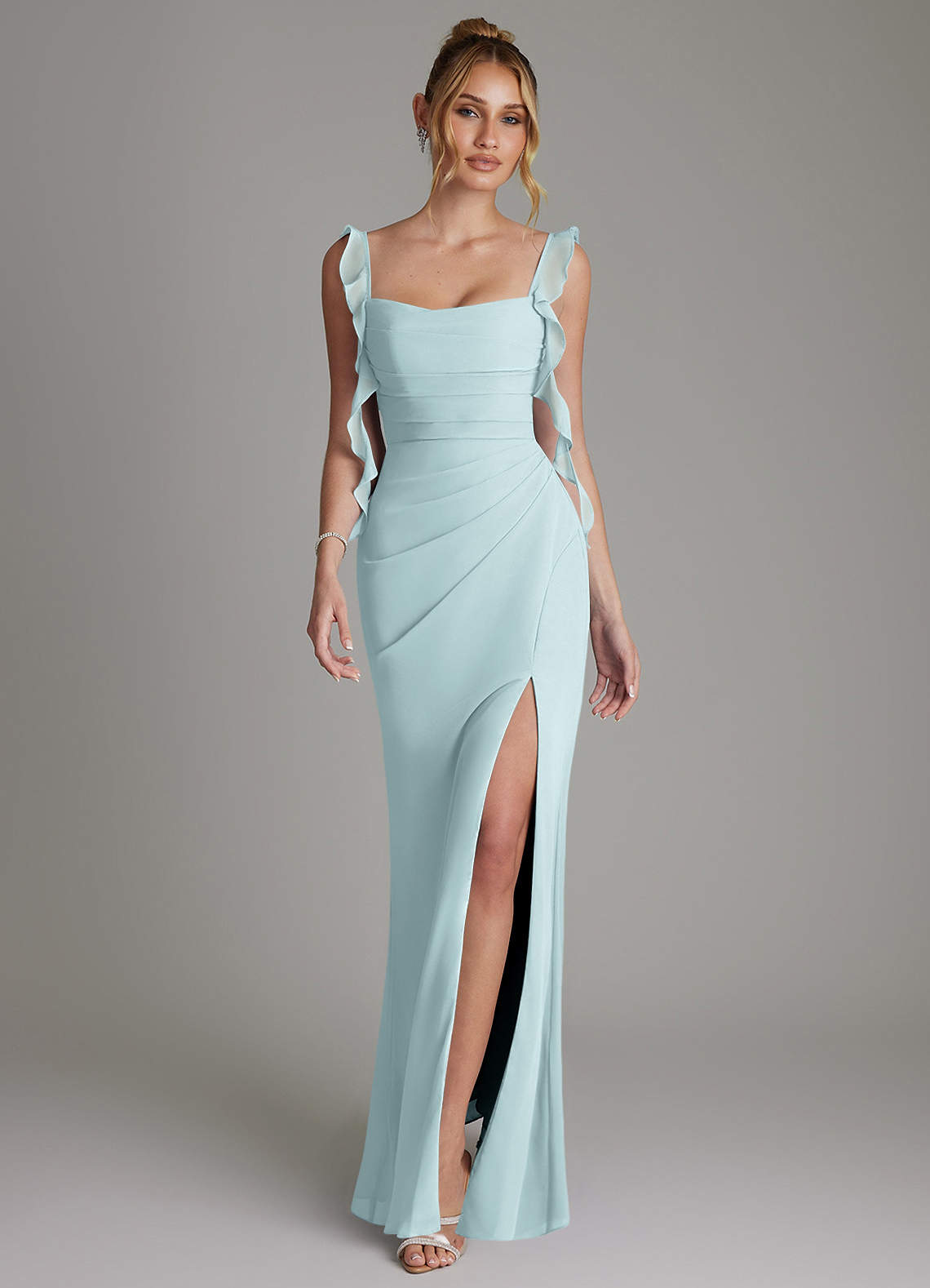 Jessamine Mermaid Sweetheart Chiffon Bridesmaid Dress in Mist