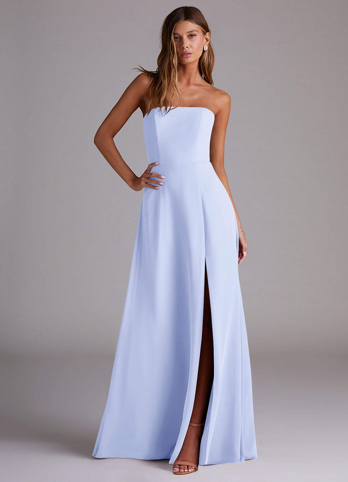 Wren A-Line Straight-Neck Chiffon Bridesmaid Dress in Lavender