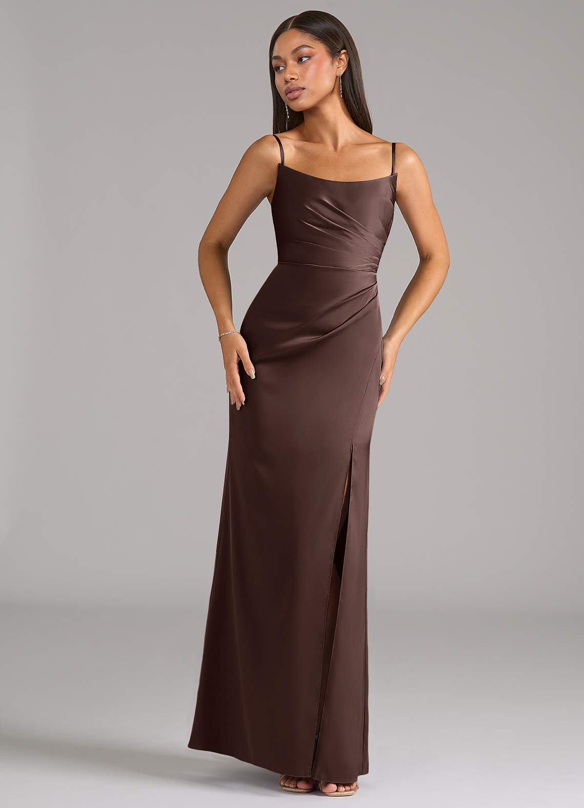 Marla Sheath Strapless Stretch Satin Bridesmaid Dress