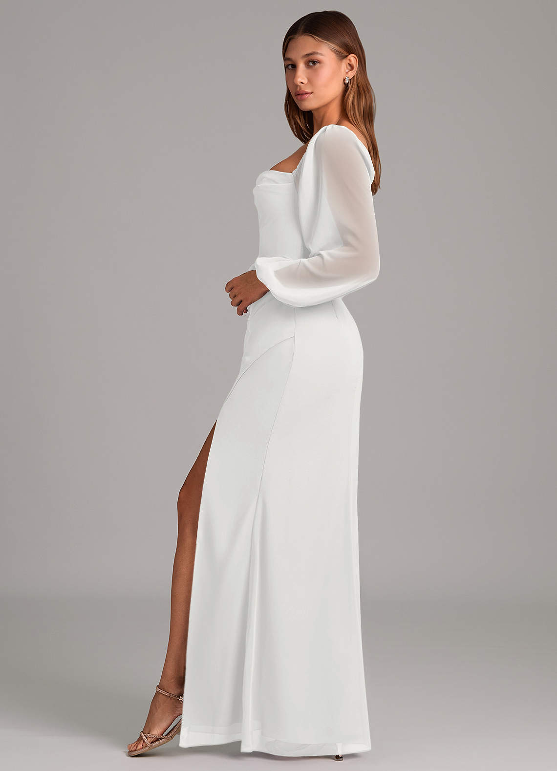 Brixley Mermaid Sweetheart Chiffon Bridesmaid Dress in white