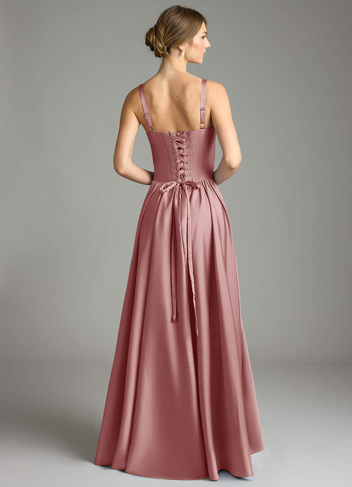 Evadina A-Line Sweetheart Stretch Satin Bridesmaid Dress in dusty rose