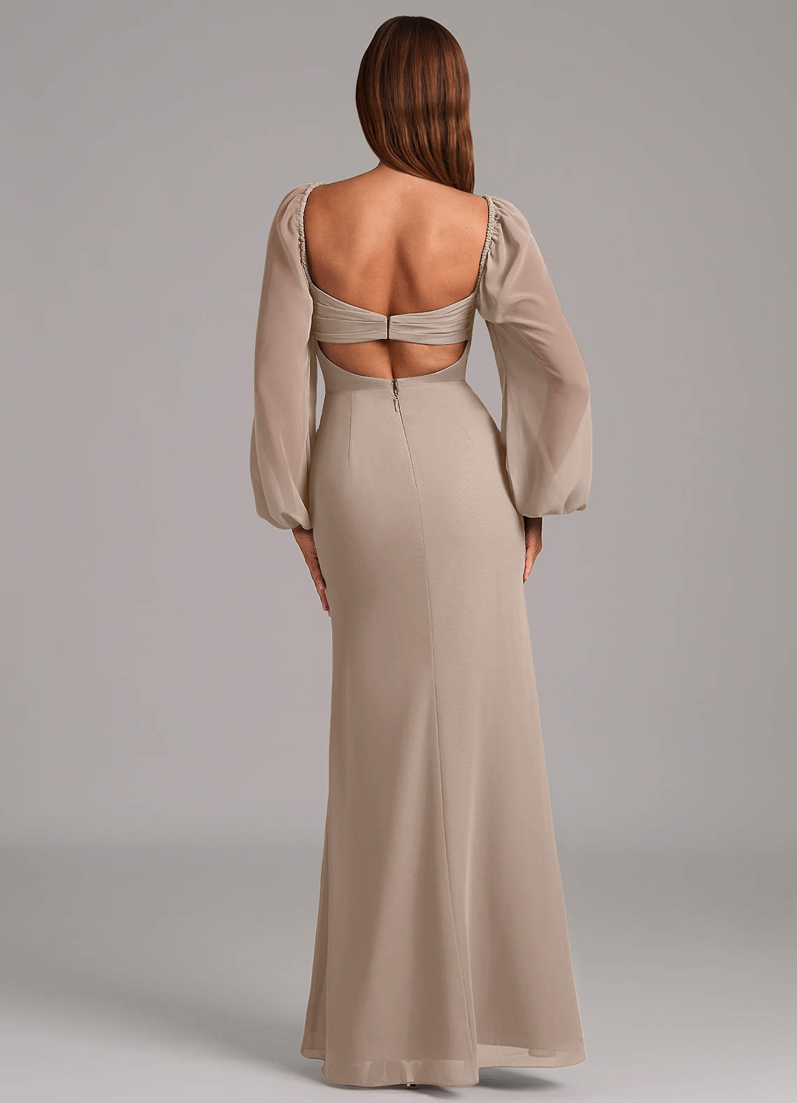 Brixley Mermaid Sweetheart Chiffon Bridesmaid Dress in Taupe
