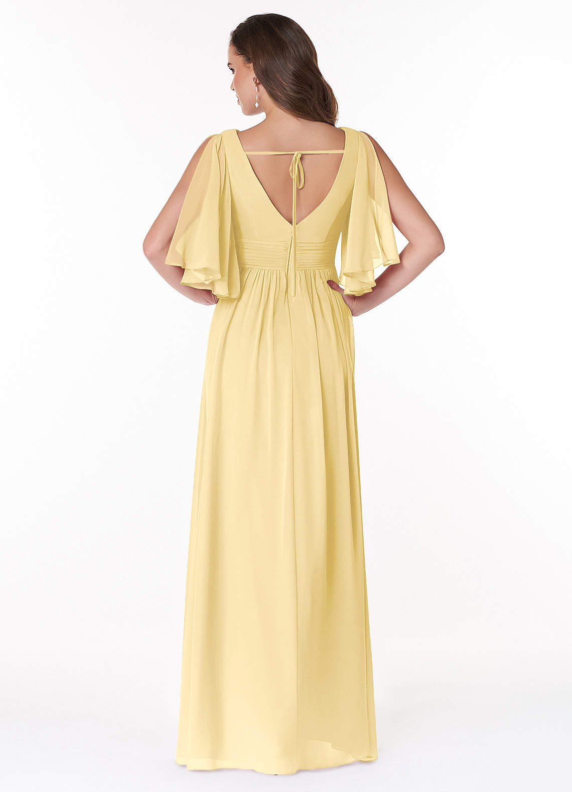 Temeka A-Line V-Neck Chiffon Bridesmaid Dress in Butter