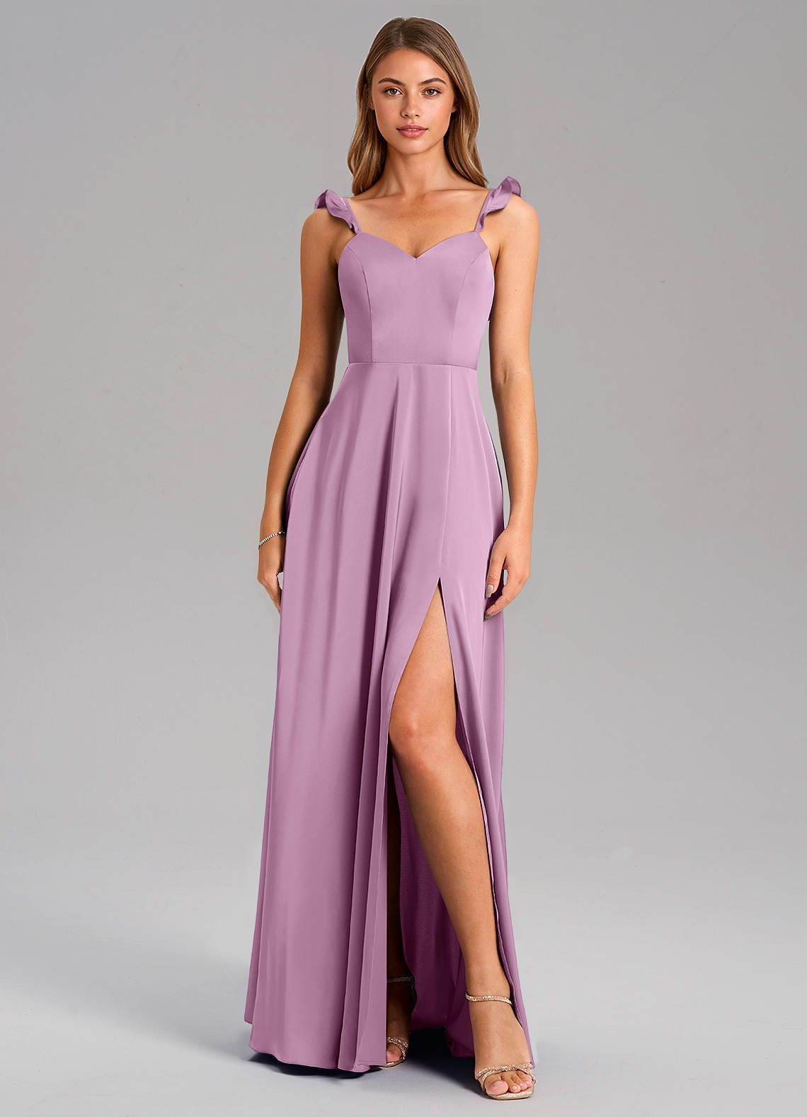 Everett A-Line V-Neck Chiffon Bridesmaid Dress in Wisteria