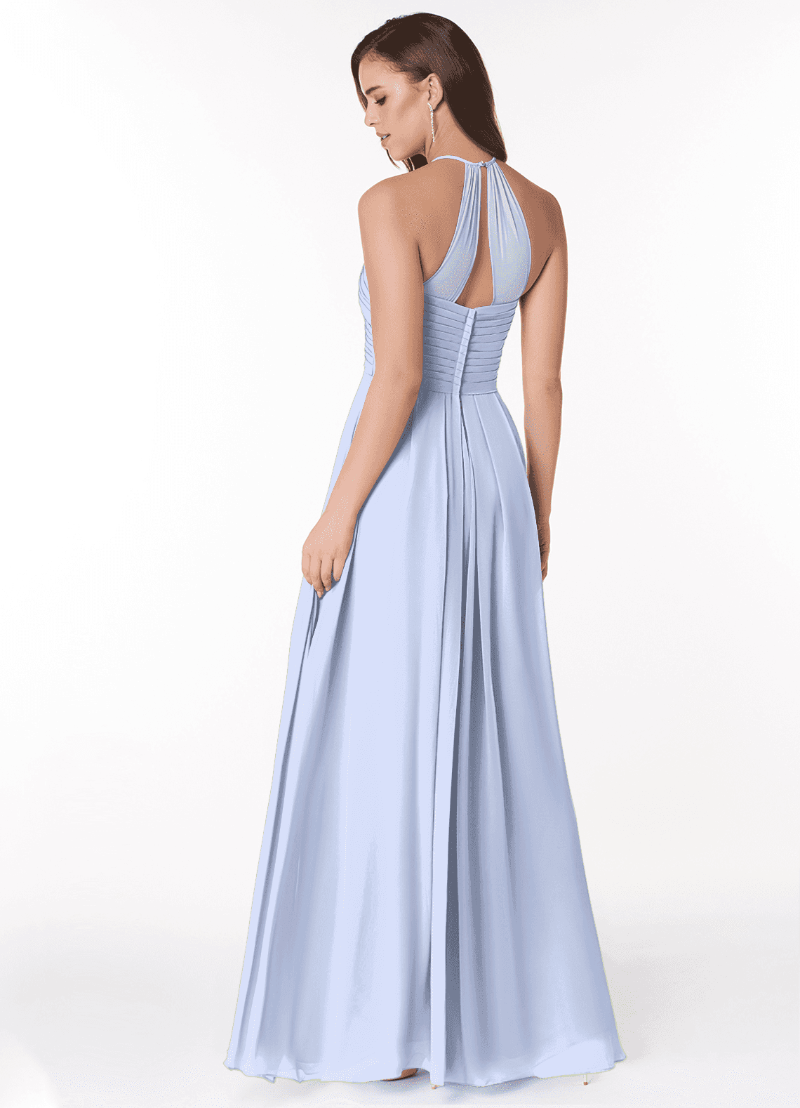 Ginger A-Line Halter Chiffon Bridesmaid Dress in Ice