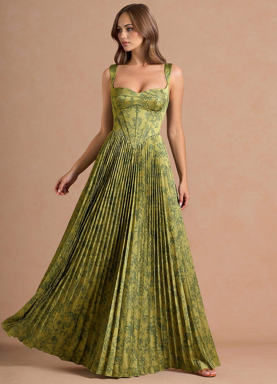 Isonelle A-Line Sweetheart Jacquard Wedding Guest Dress in Moss Navy