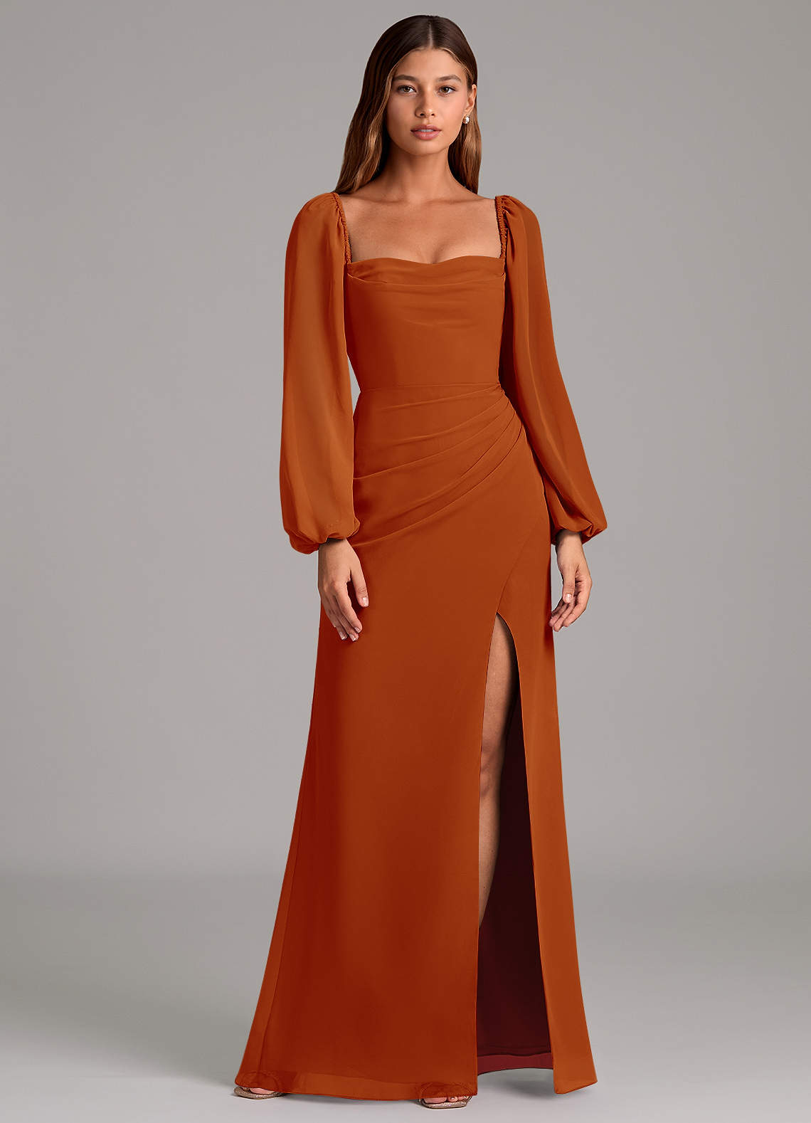 Brixley Mermaid Sweetheart Chiffon Bridesmaid Dress in Paprika