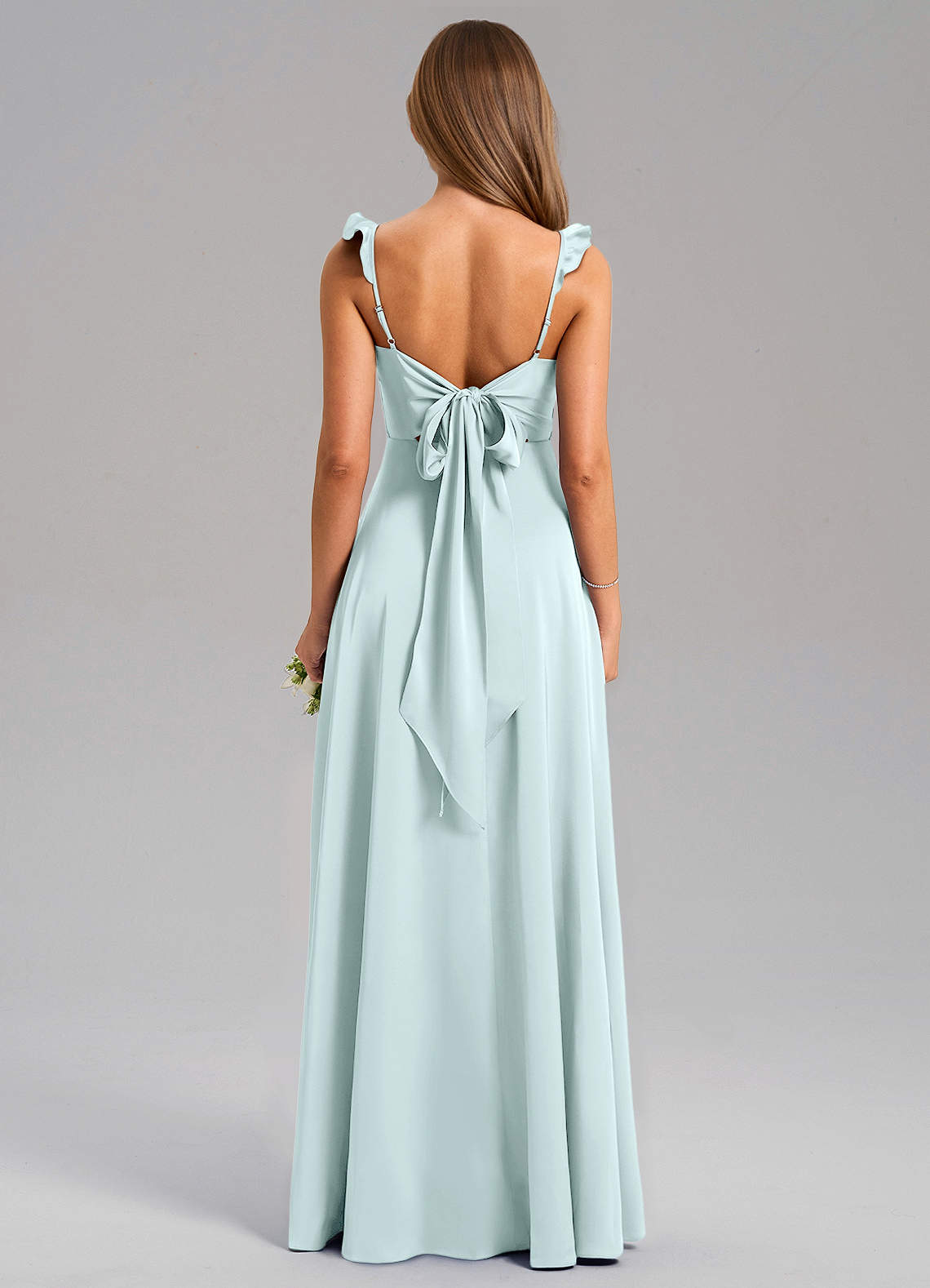 Everett A-Line V-Neck Chiffon Bridesmaid Dress in Sea Glass