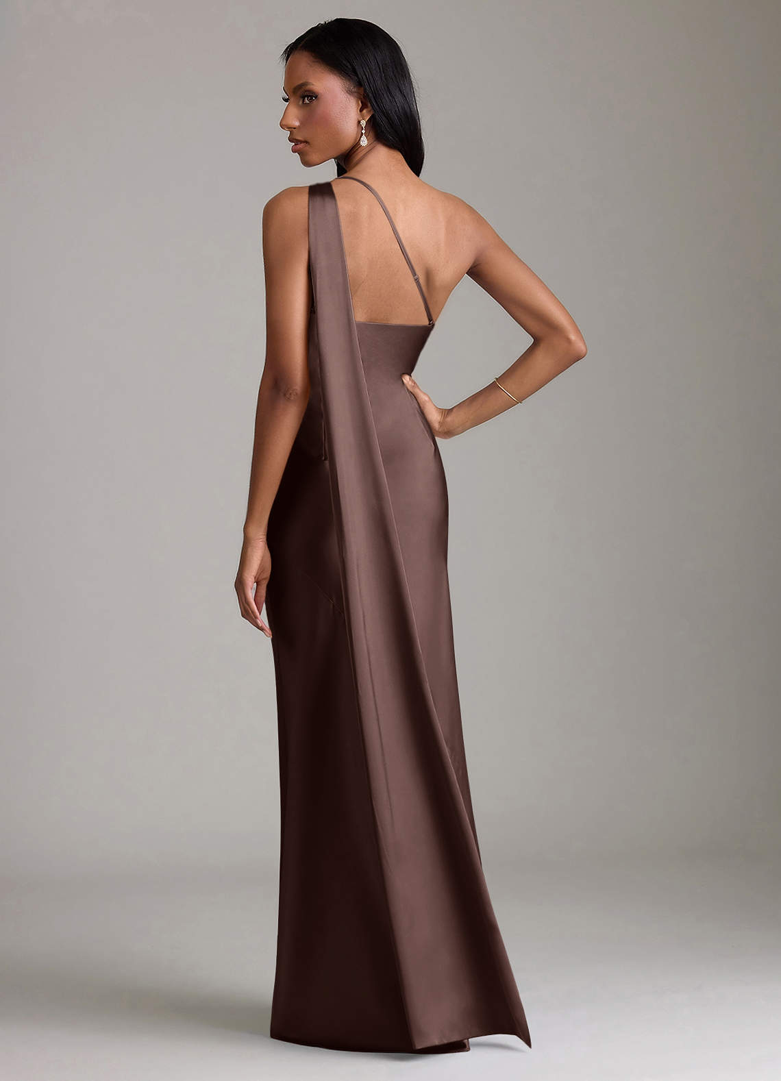 Juniper Mermaid One-Shoulder Stretch Satin Bridesmaid Dress