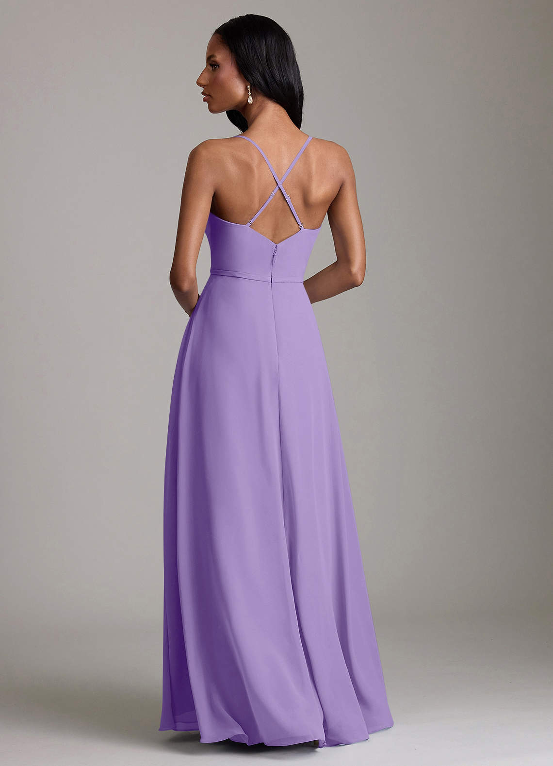 Naeem A-Line V-Neck Chiffon Bridesmaid Dress in Tahiti