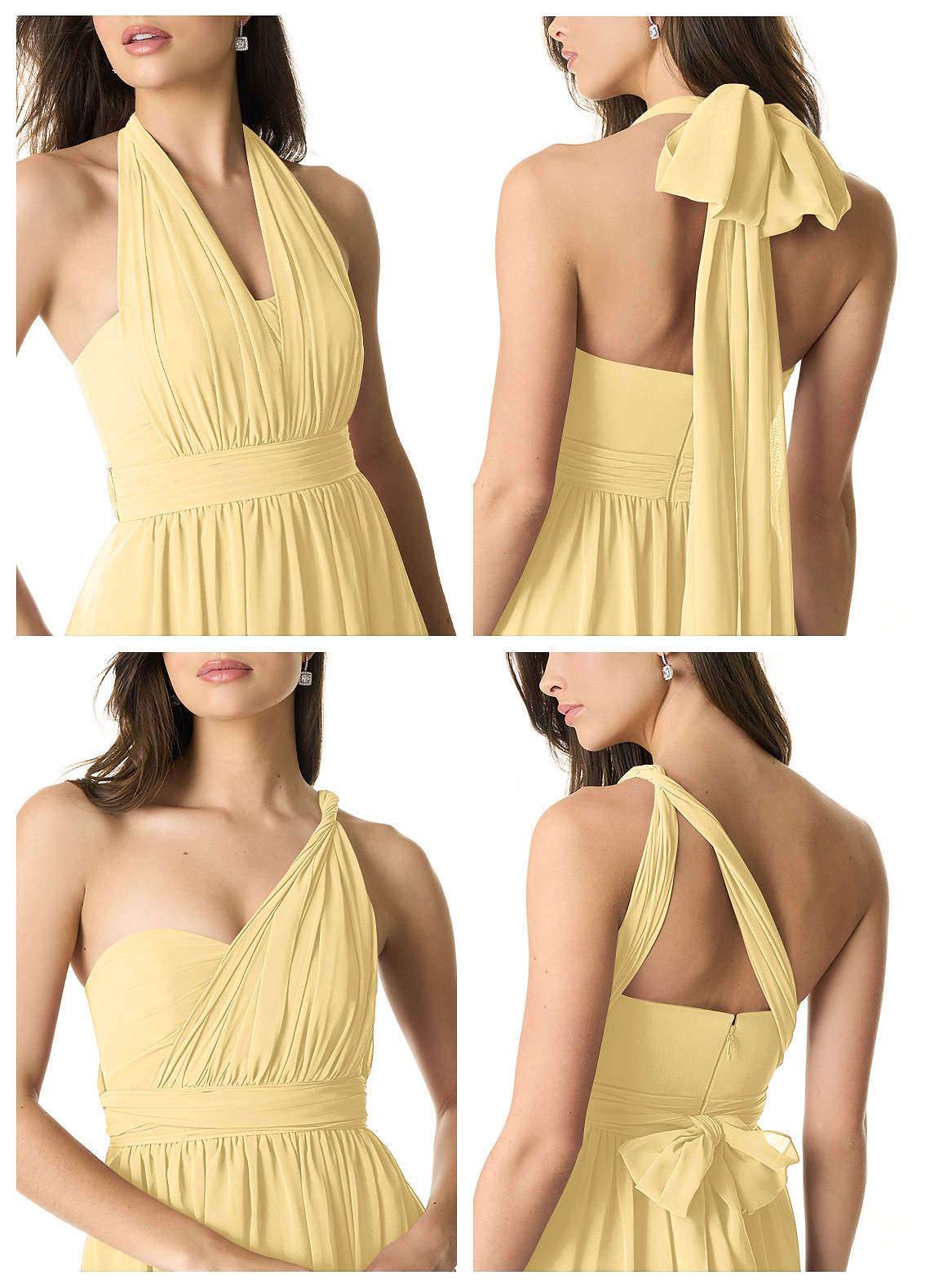 Olani A-Line V-Neck Chiffon Bridesmaid Dress in Butter