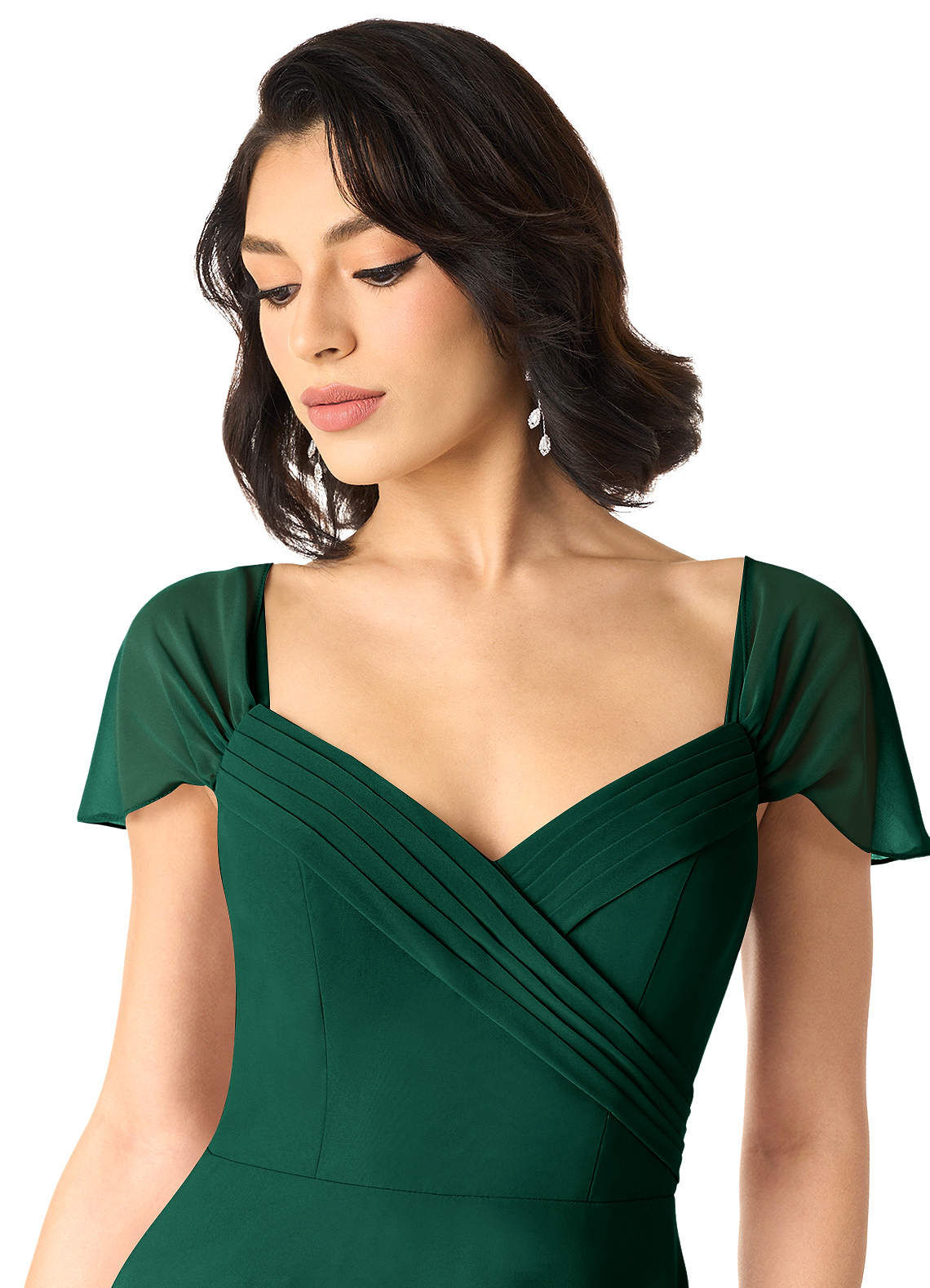 Tancie A-Line Off-the-Shoulder Chiffon Bridesmaid Dress in Emerald