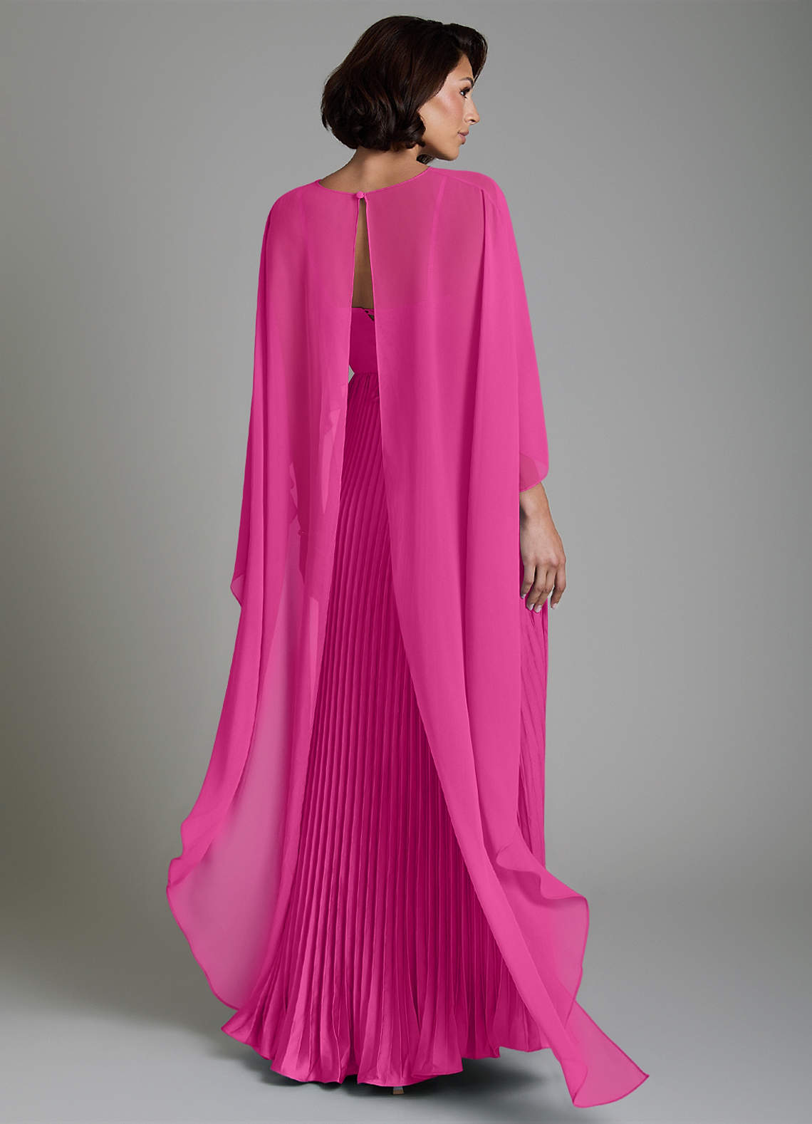 Micah A-Line Sweetheart Stretch Satin and Chiffon Bridesmaid Dress in Fuchsia
