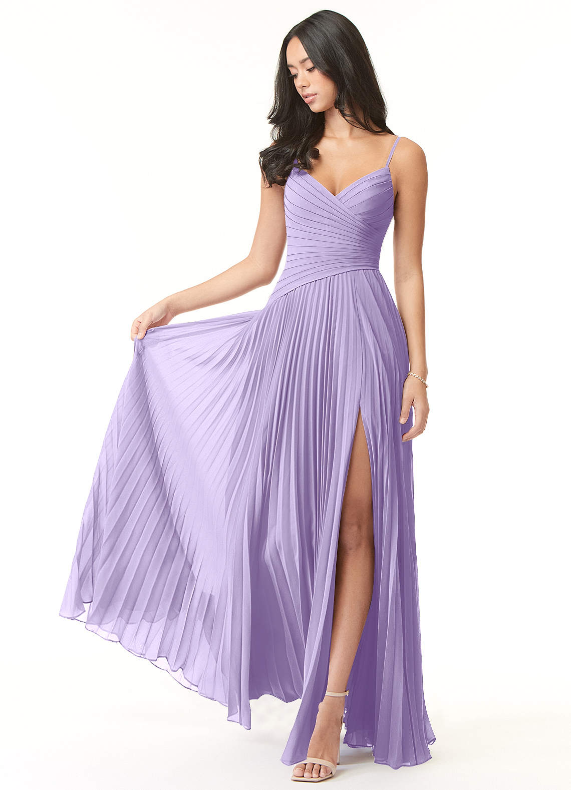 Vini A-Line V-Neck Chiffon Bridesmaid Dress in Lilac