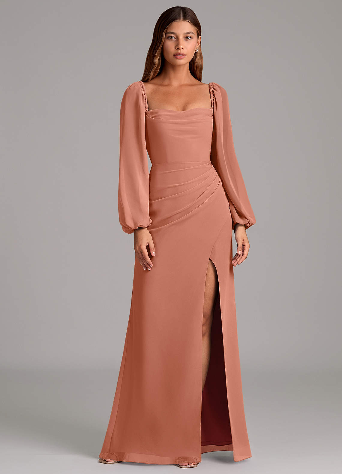Brixley Mermaid Sweetheart Chiffon Bridesmaid Dress in MAI TAI