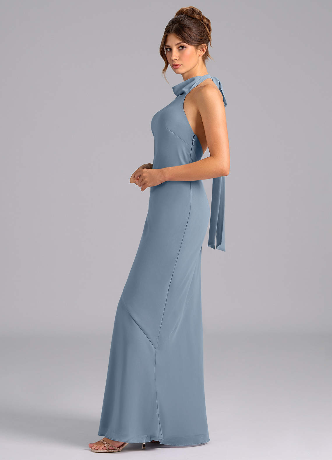 Velli Mermaid Halter Chiffon Bridesmaid Dress