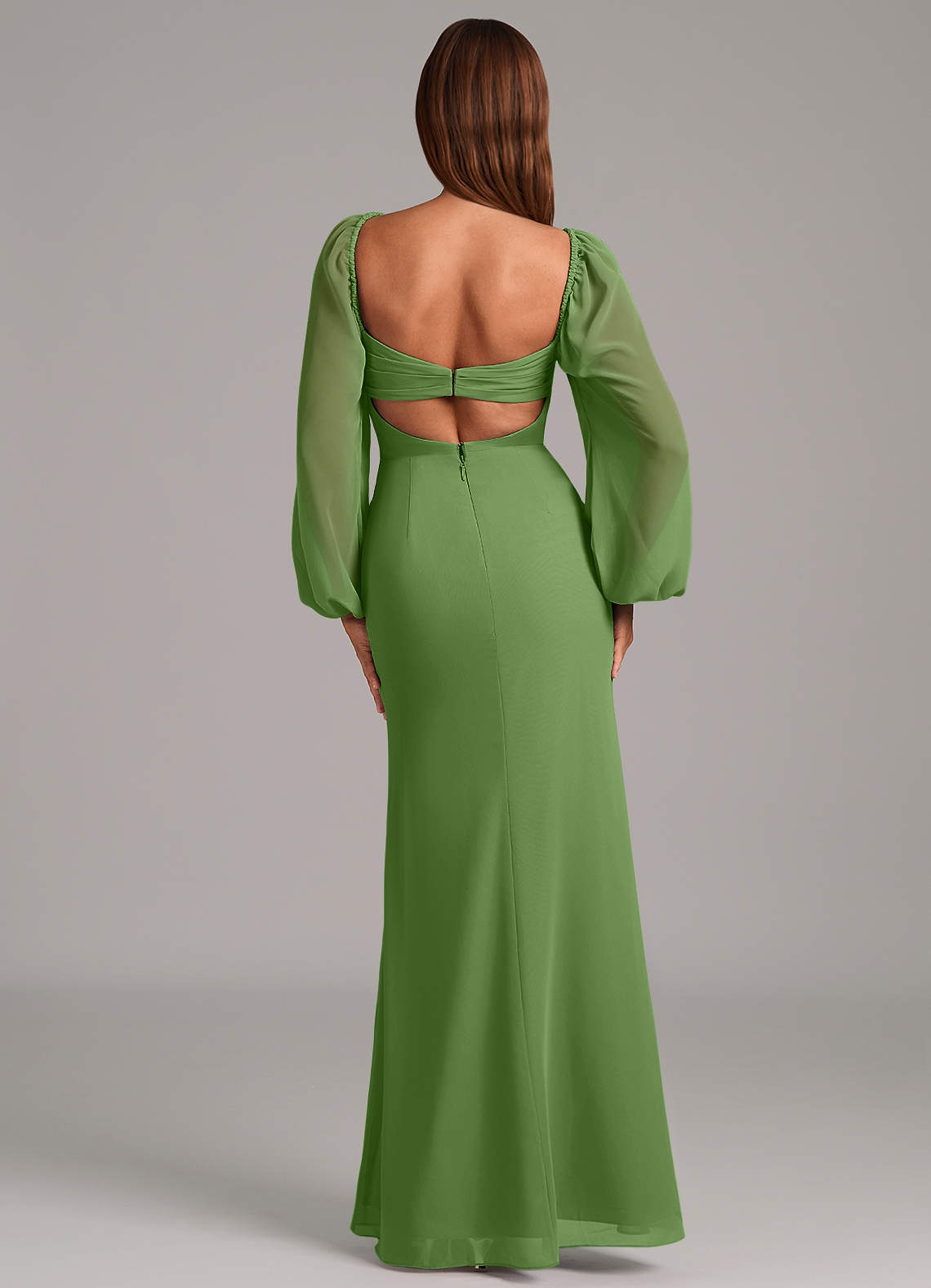 Brixley Mermaid Sweetheart Chiffon Bridesmaid Dress in Basil