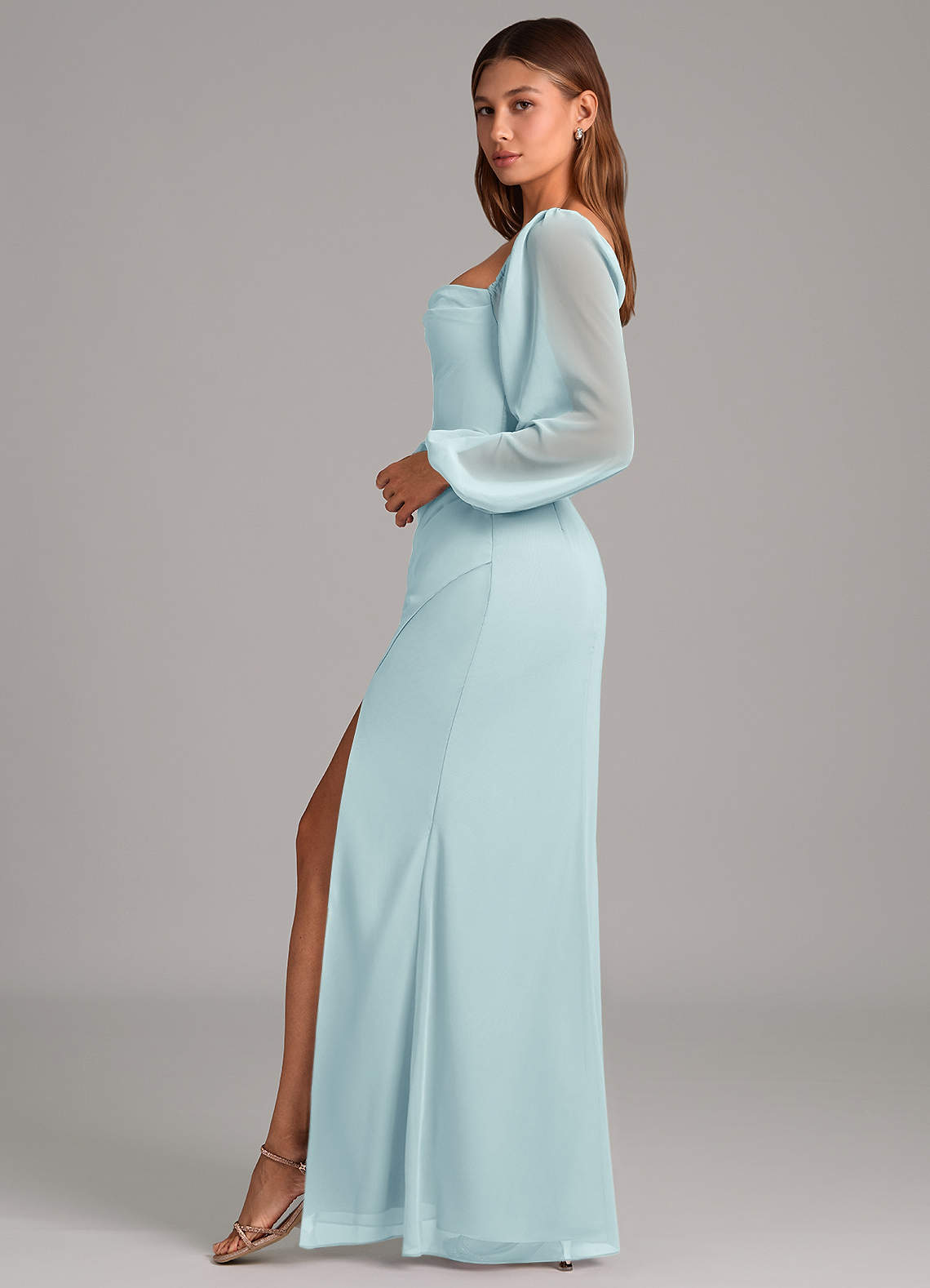 Brixley Mermaid Sweetheart Chiffon Bridesmaid Dress in Sea Glass