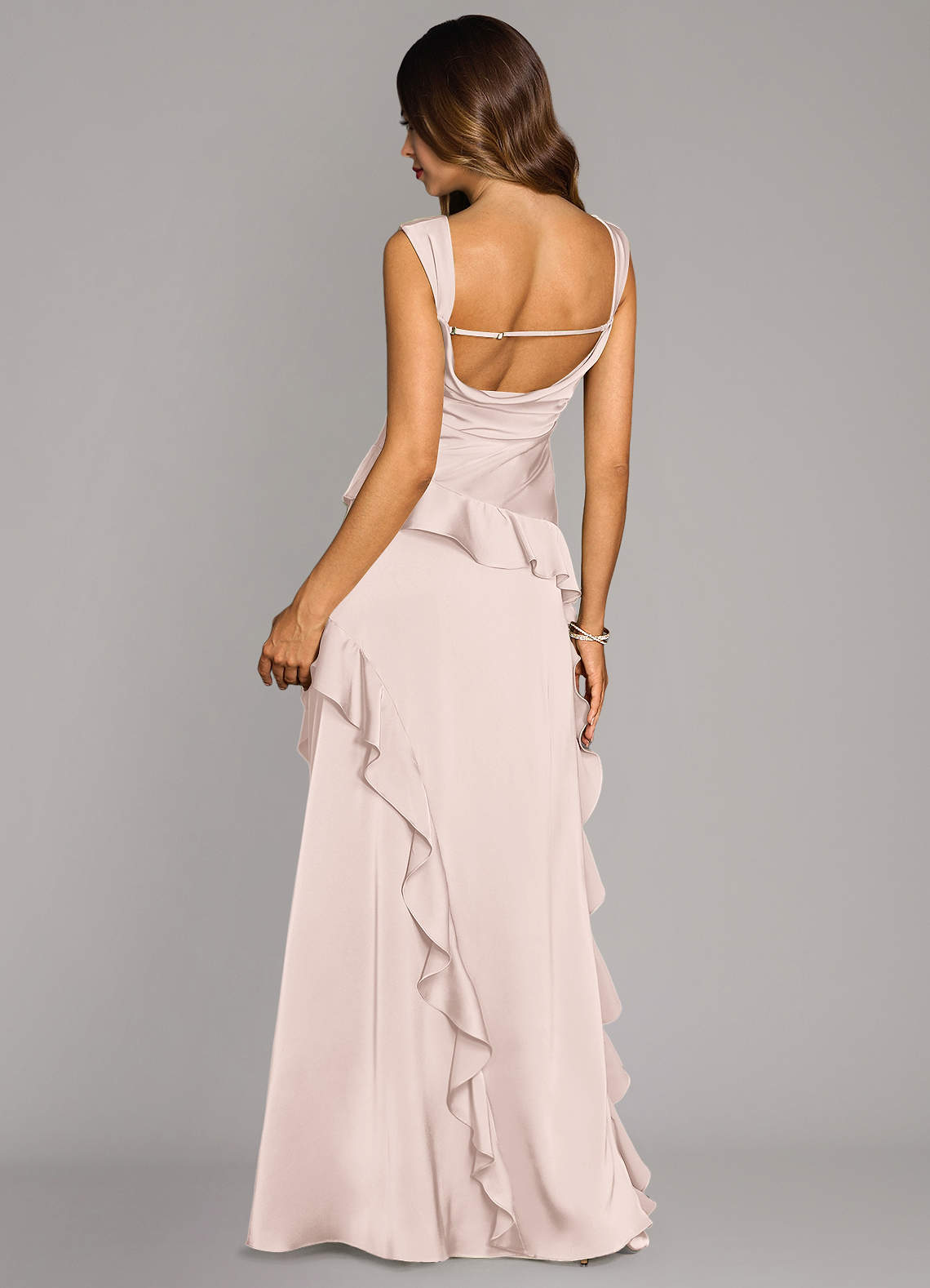 Sloane A-Line Sweetheart Stretch Satin Bridesmaid Dress in Blushing Pink