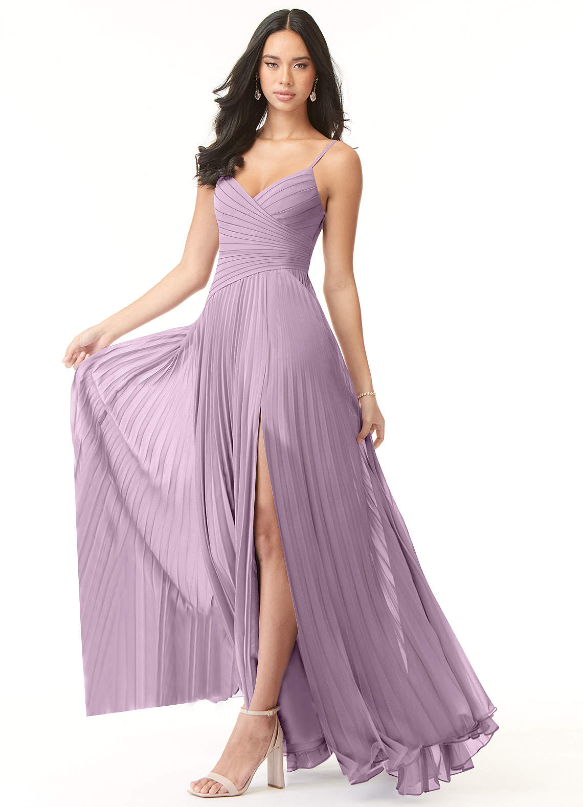 Vini A-Line V-Neck Chiffon Bridesmaid Dress in Wisteria