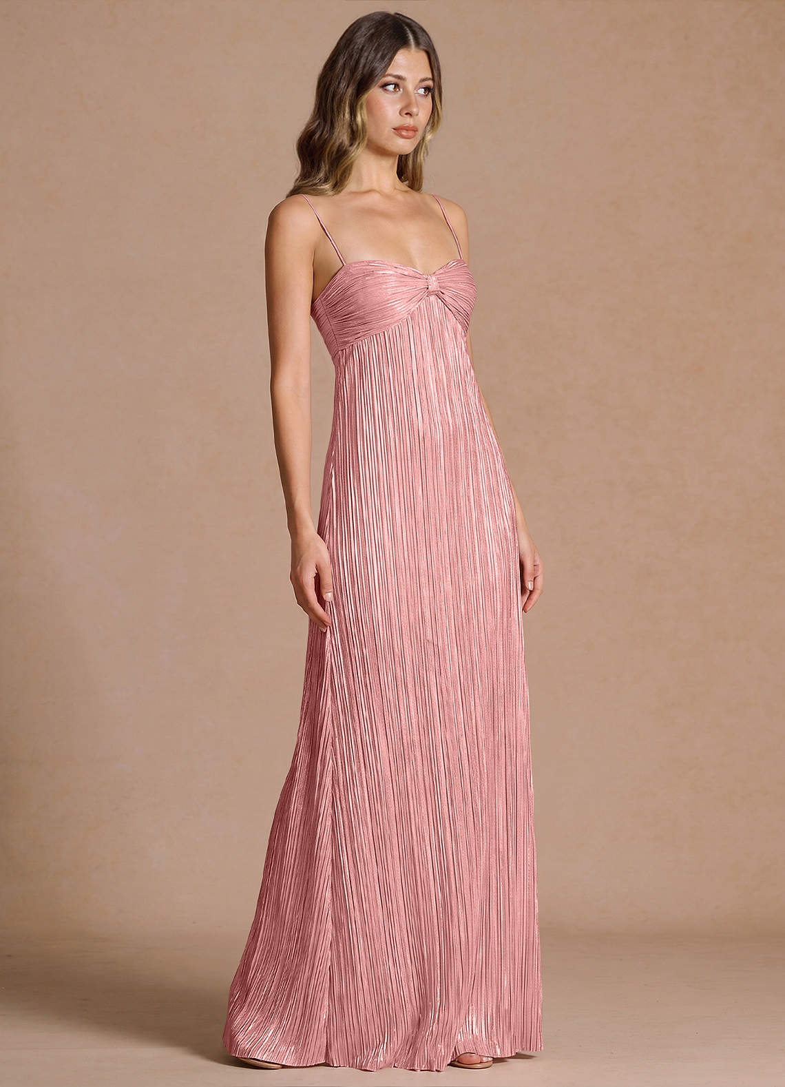 Emmeline A-Line V-Neck Floral Burnout Evening Dress in Pale Yellow