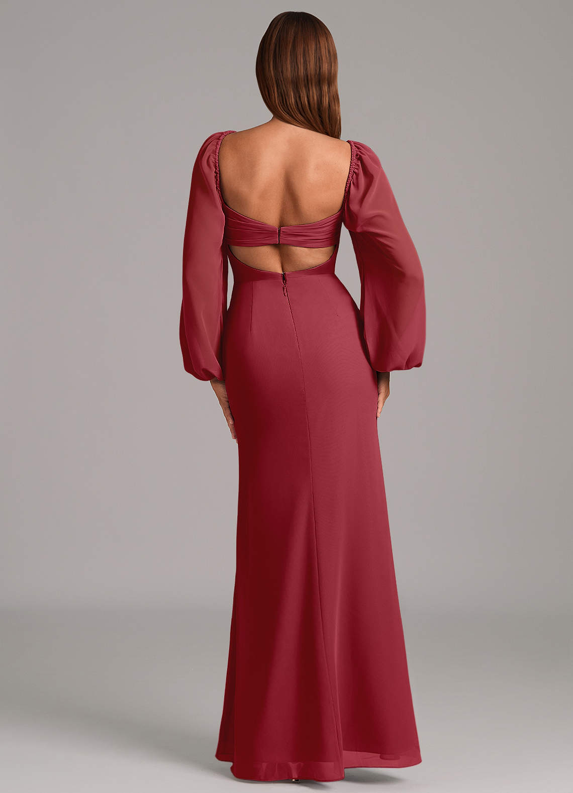 Brixley Mermaid Sweetheart Chiffon Bridesmaid Dress in Pomegranate