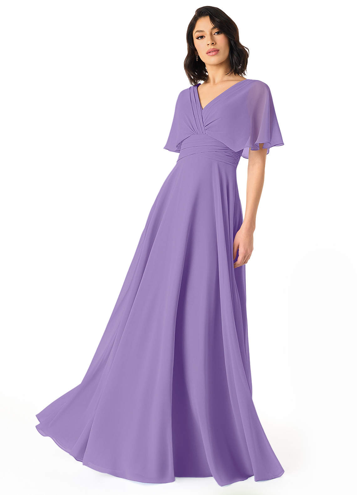 Pamela A-Line V-Neck Chiffon Bridesmaid Dress in Tahiti