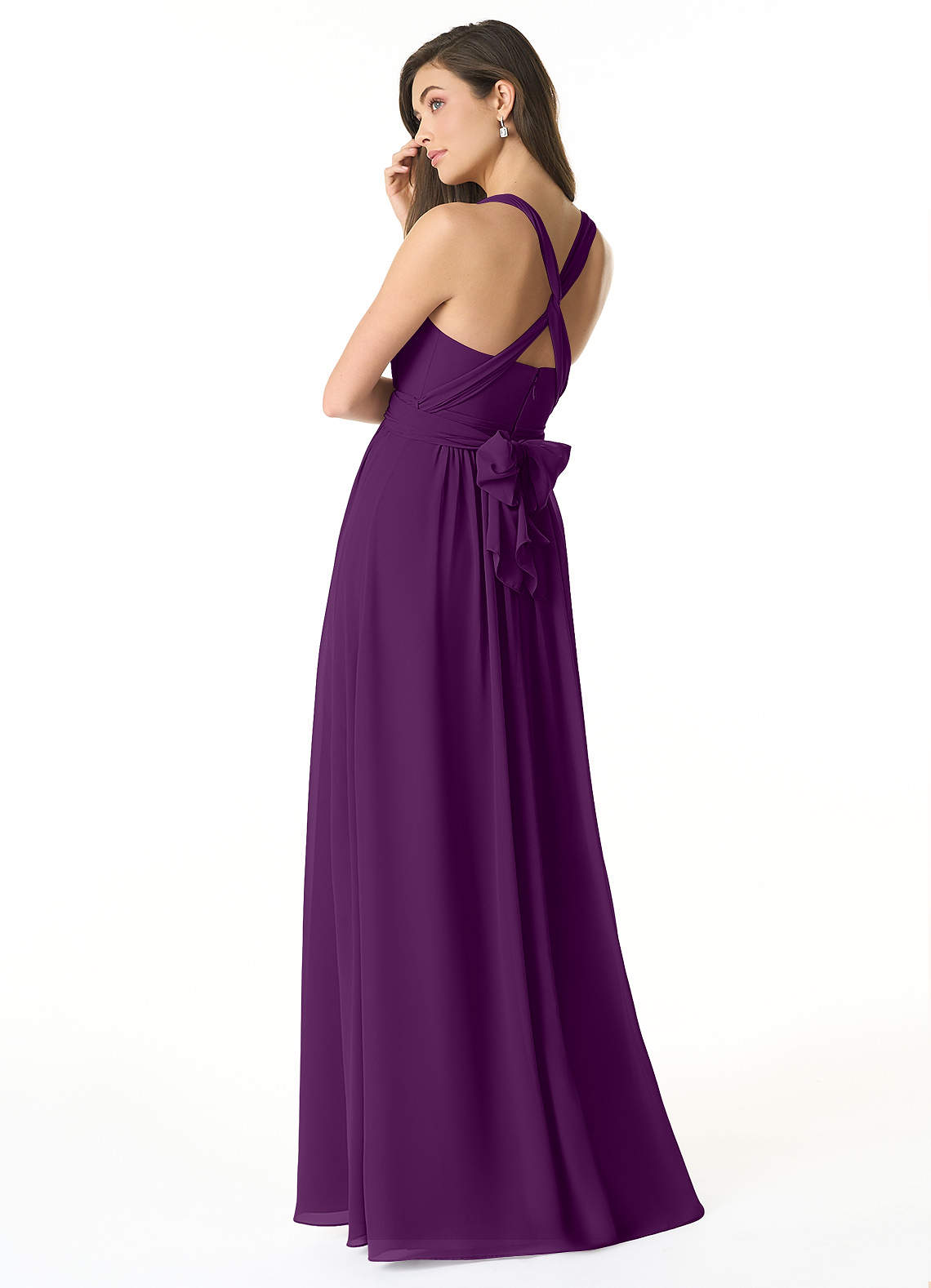 Olani A-Line V-Neck Chiffon Bridesmaid Dress in Grape