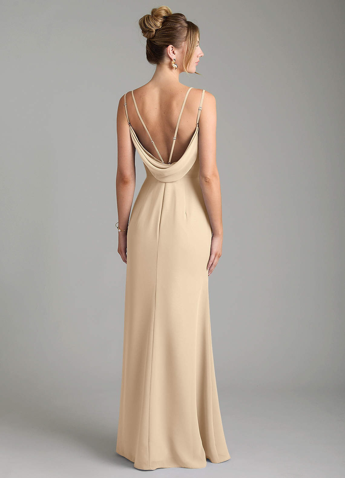 Egypt Sheath Sweetheart Chiffon Bridesmaid Dress in Champagne