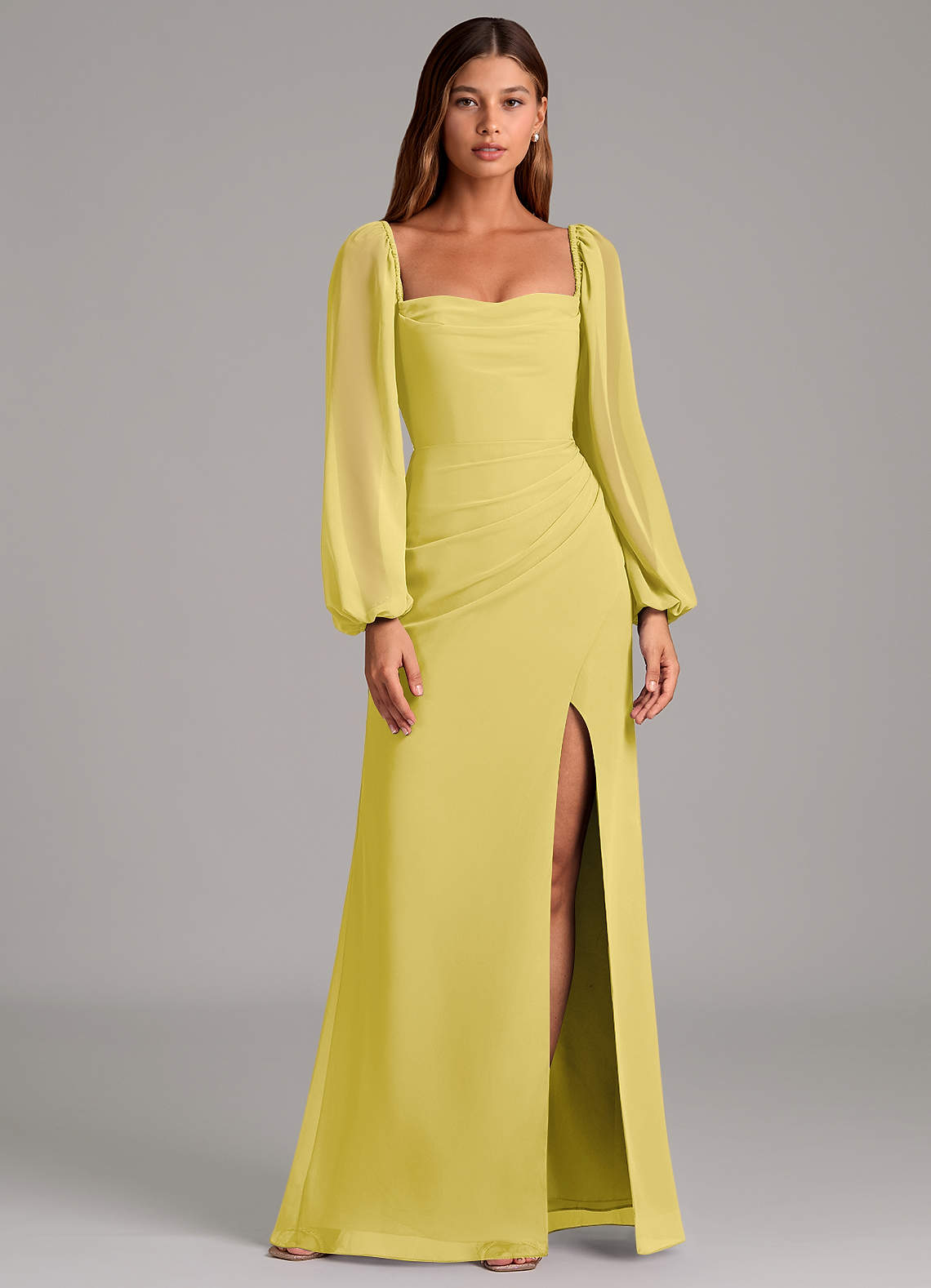 Brixley Mermaid Sweetheart Chiffon Bridesmaid Dress in Canary