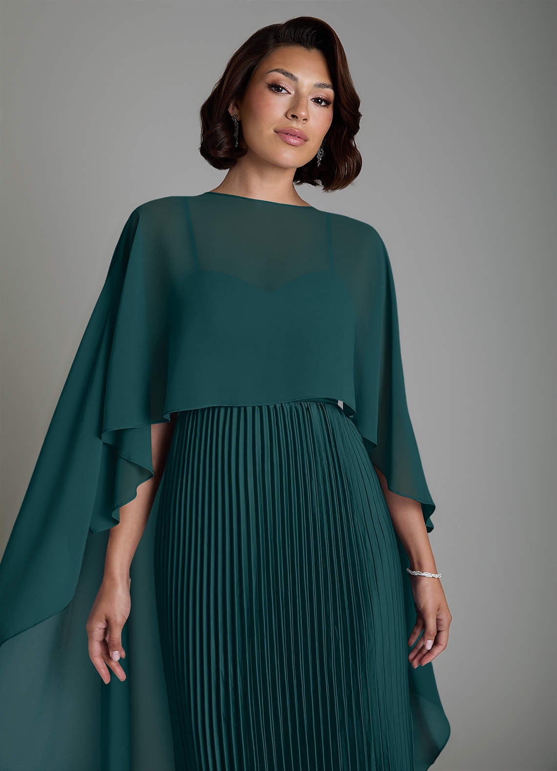 Micah A-Line Sweetheart Stretch Satin and Chiffon Bridesmaid Dress in Pine