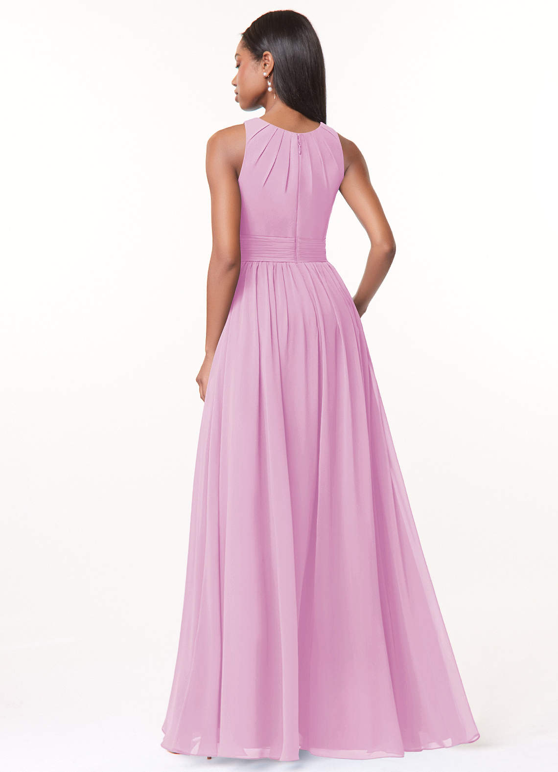 Harper A-Line Scoop-Neck Chiffon Bridesmaid Dress in candy pink