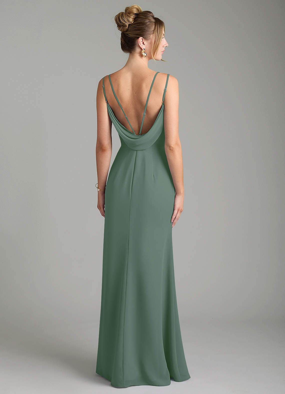 Egypt Sheath Sweetheart Chiffon Bridesmaid Dress in Eucalyptus