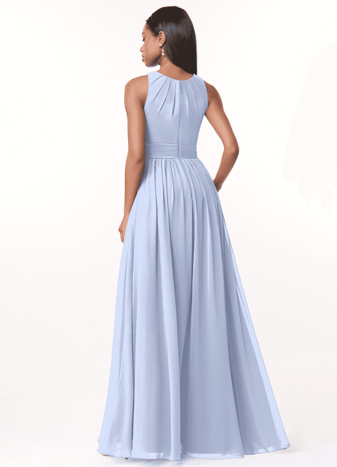 Harper A-Line Scoop-Neck Chiffon Bridesmaid Dress in Ice