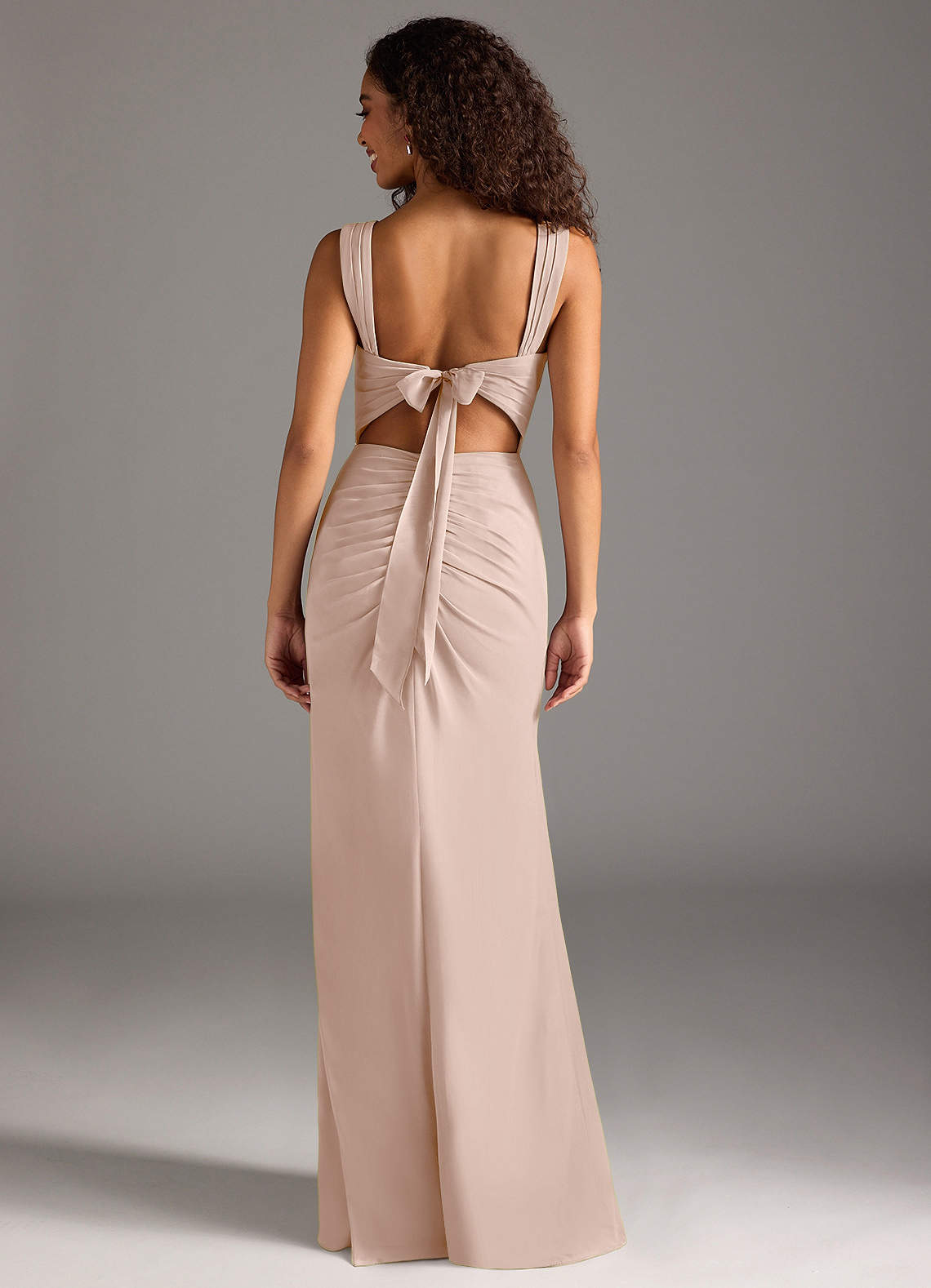 Jesaphine Sheath Square-Neck Chiffon Bridesmaid Dress in English Rose