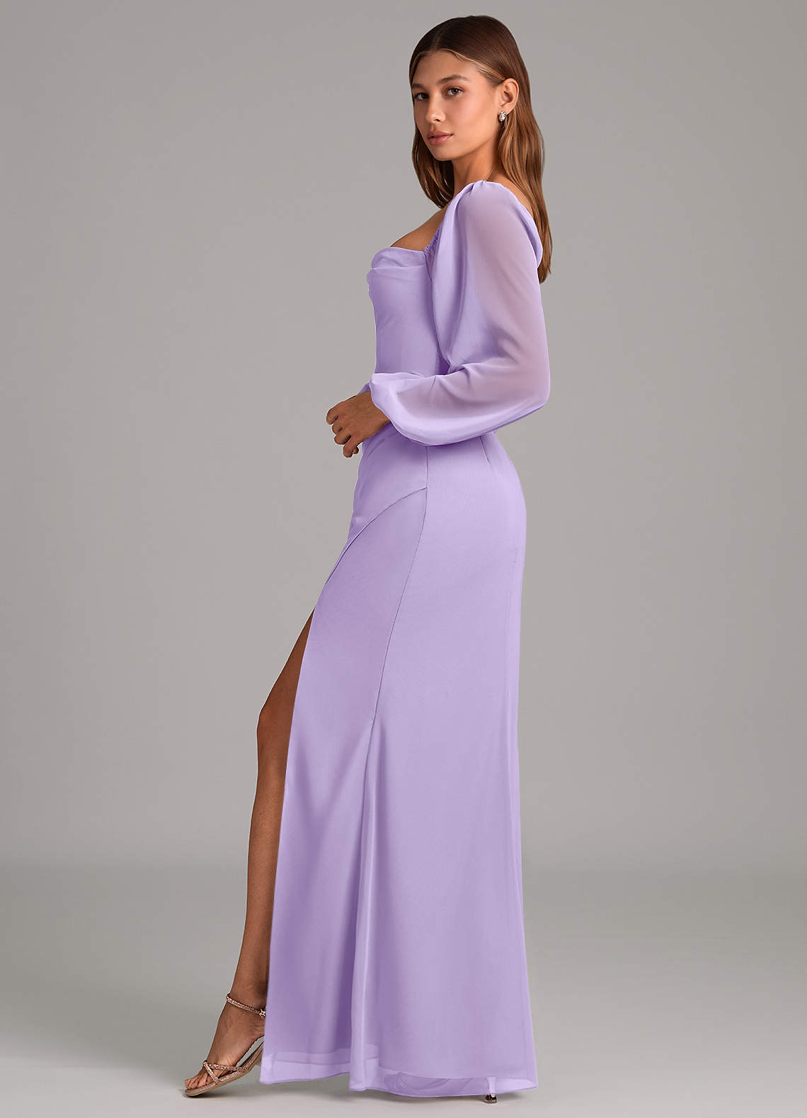 Brixley Mermaid Sweetheart Chiffon Bridesmaid Dress in Lilac