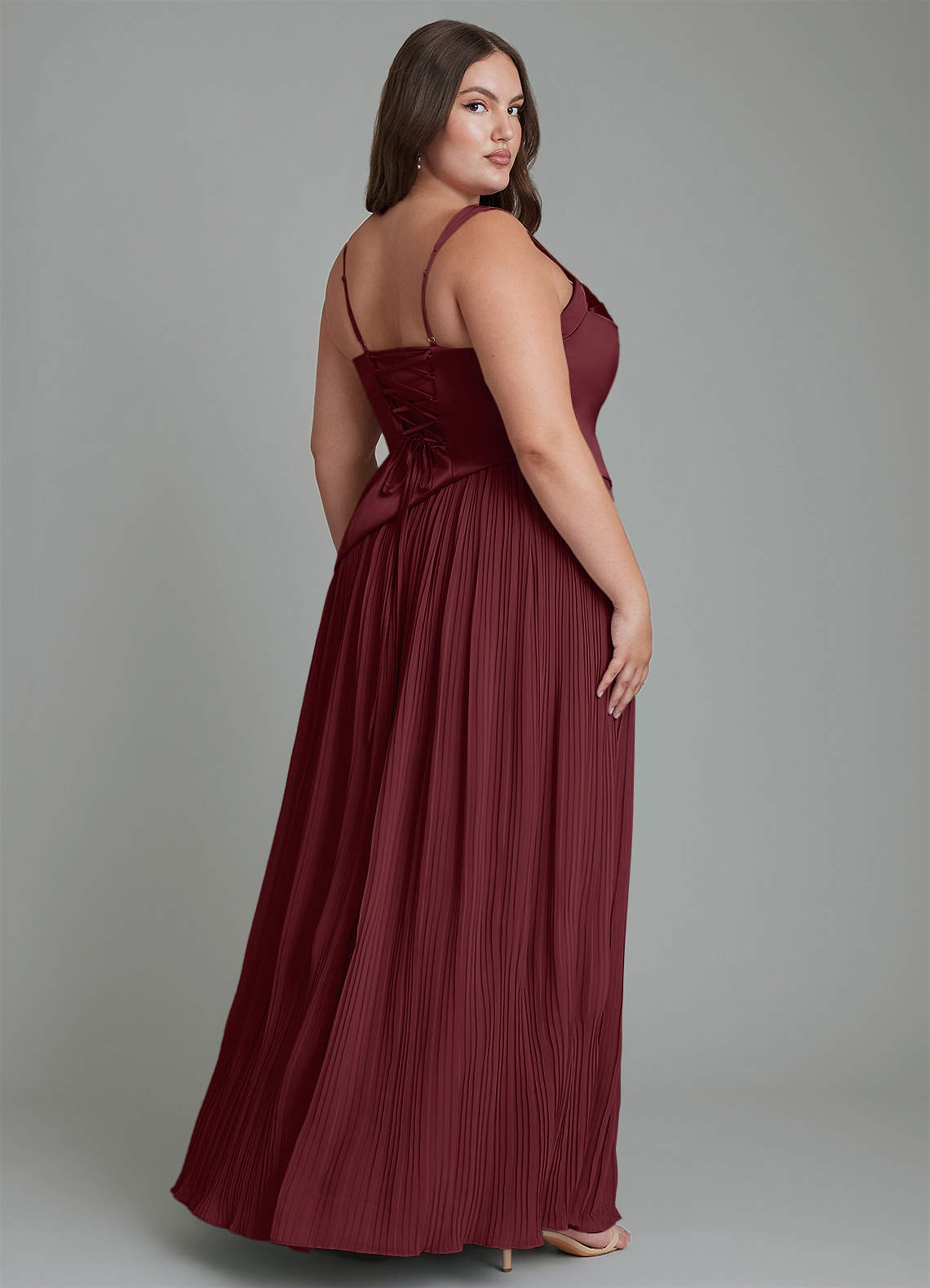 Stephanie A-Line Square-Neck Stretch Satin and Chiffon Bridesmaid Dress