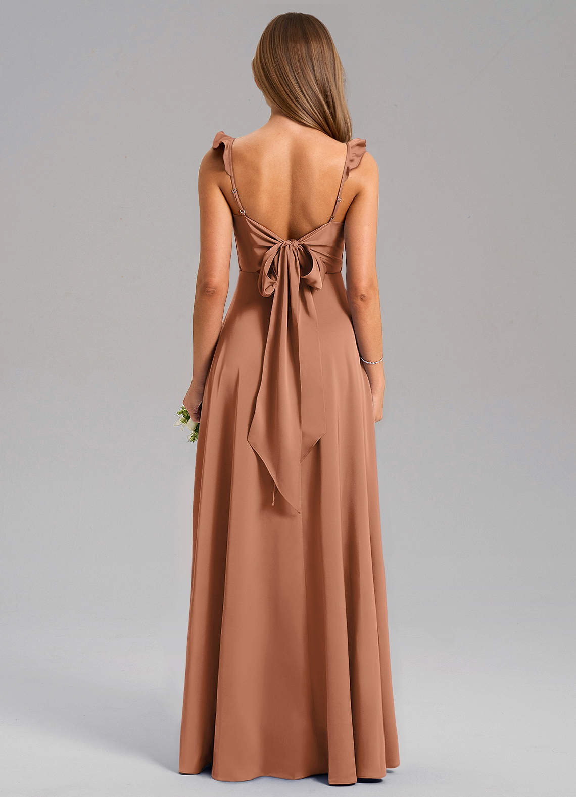 Everett A-Line V-Neck Chiffon Bridesmaid Dress in Bronzer