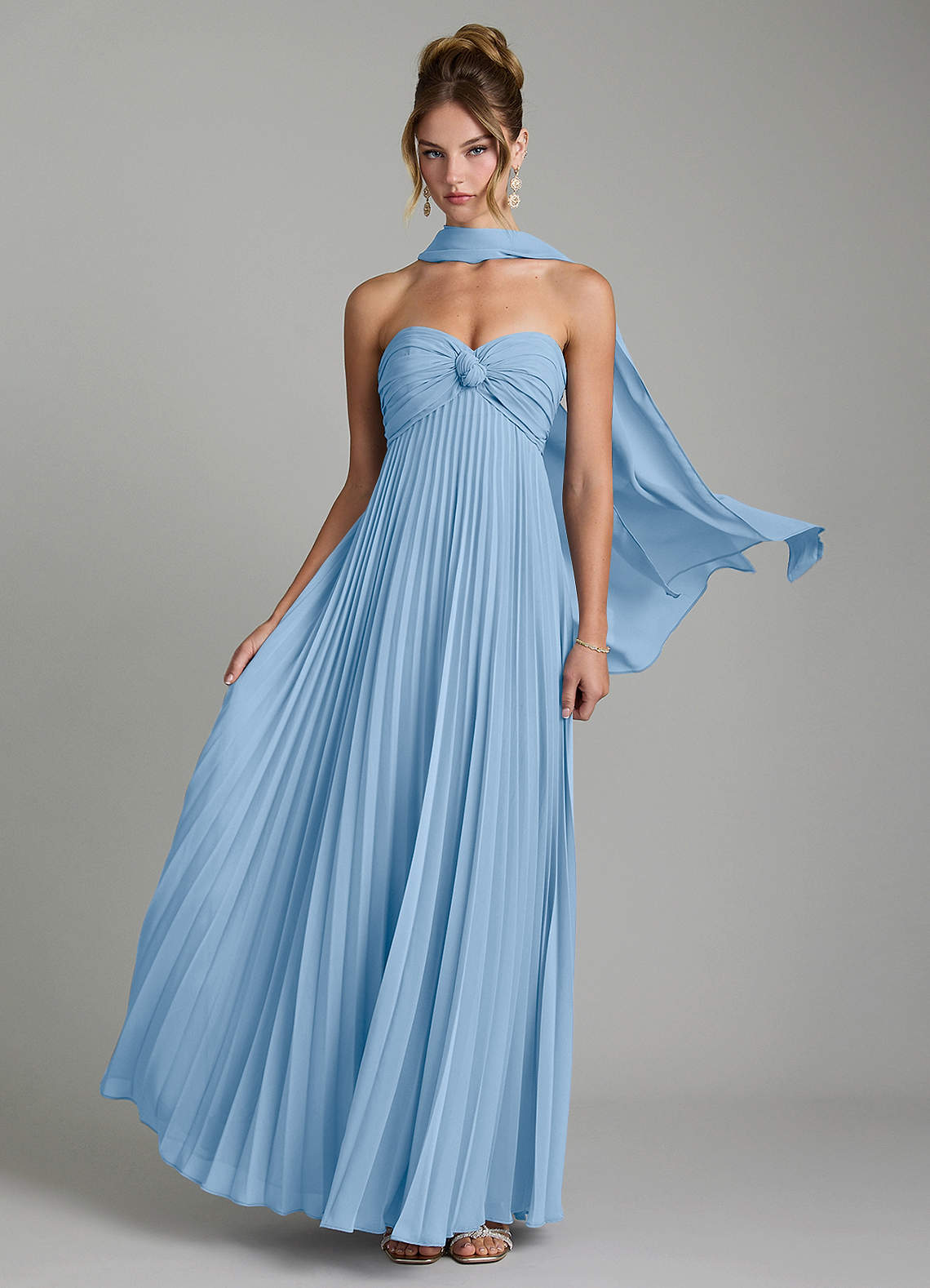 Tempest A-Line Sweetheart Chiffon Bridesmaid Dress in Powder Blue
