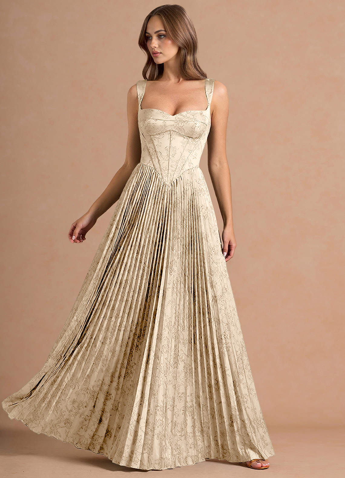 Isonelle A-Line Sweetheart Jacquard Wedding Guest Dress in Ivory