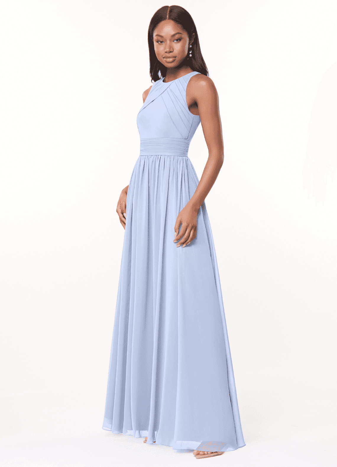 Harper A-Line Scoop-Neck Chiffon Bridesmaid Dress in Ice